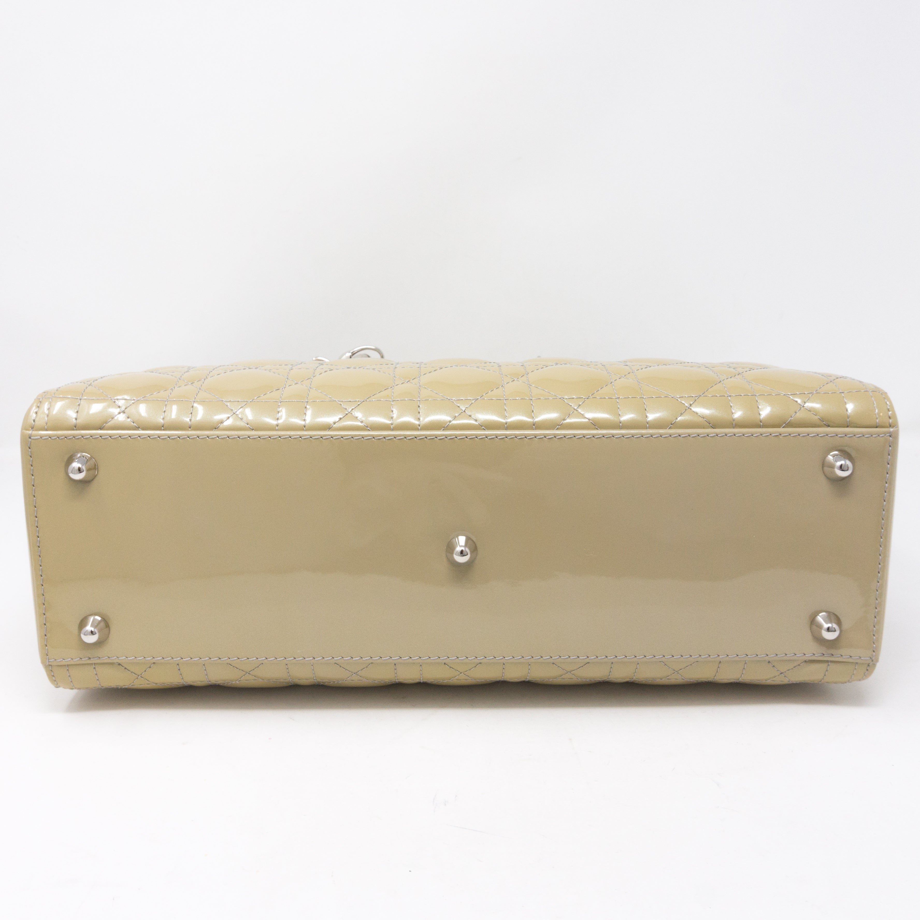 Lady Dior Large Beige Patent Leather