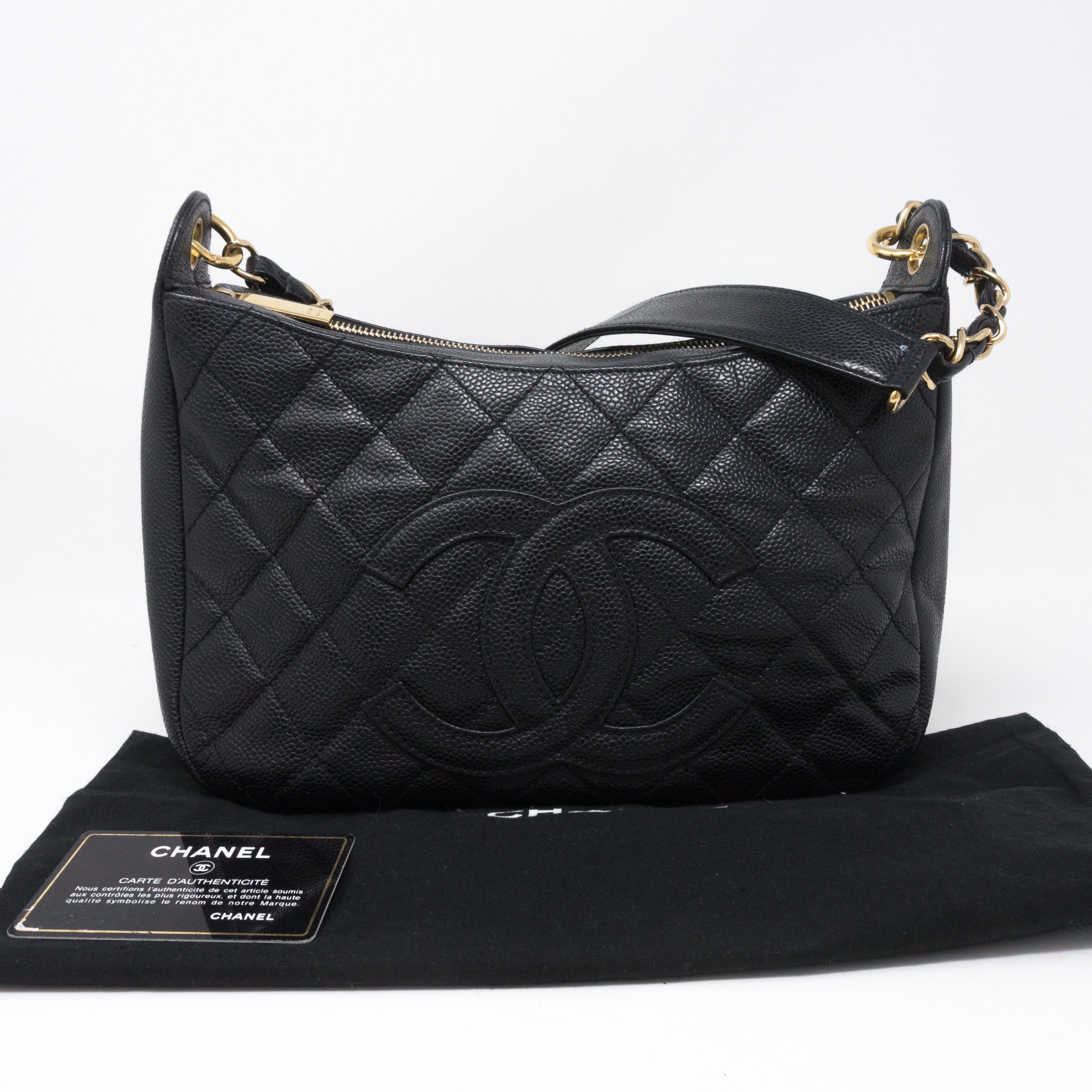 Vintage Chanel Black Caviar CC Shoulder Bag - AWL2261 – LuxuryPromise