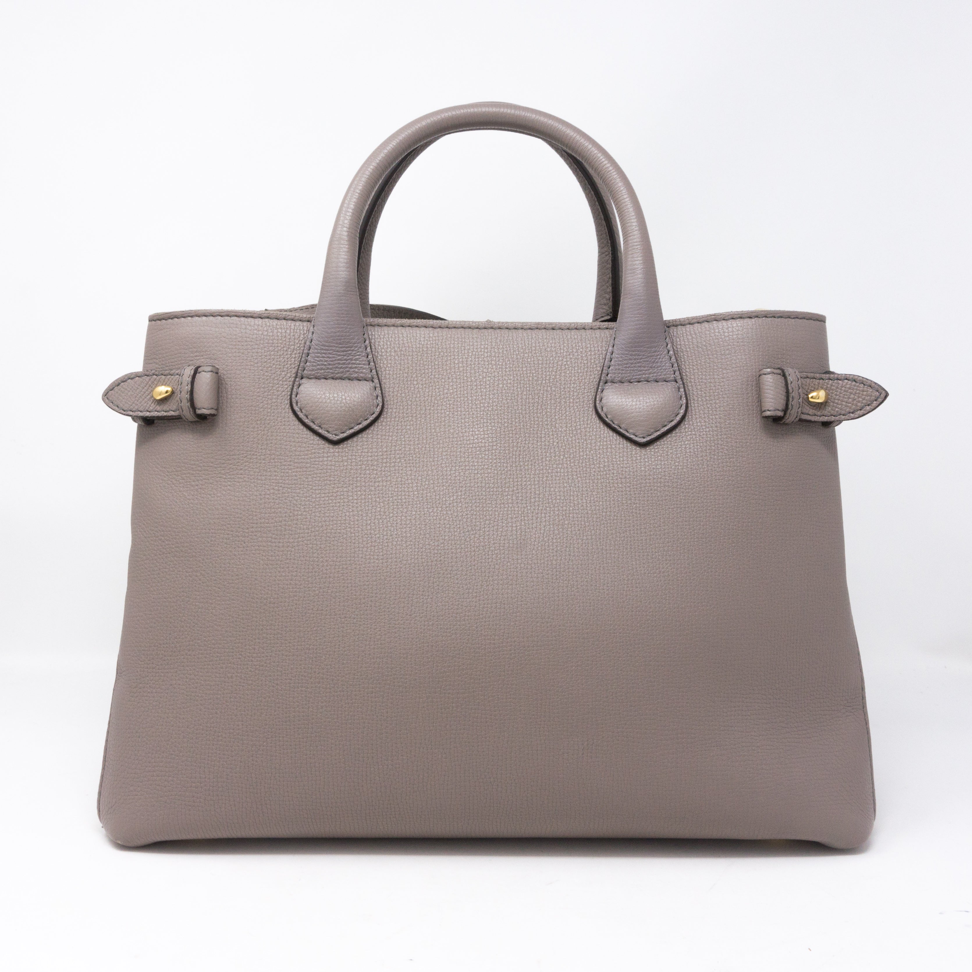 Medium Banner House Check Gray Leather