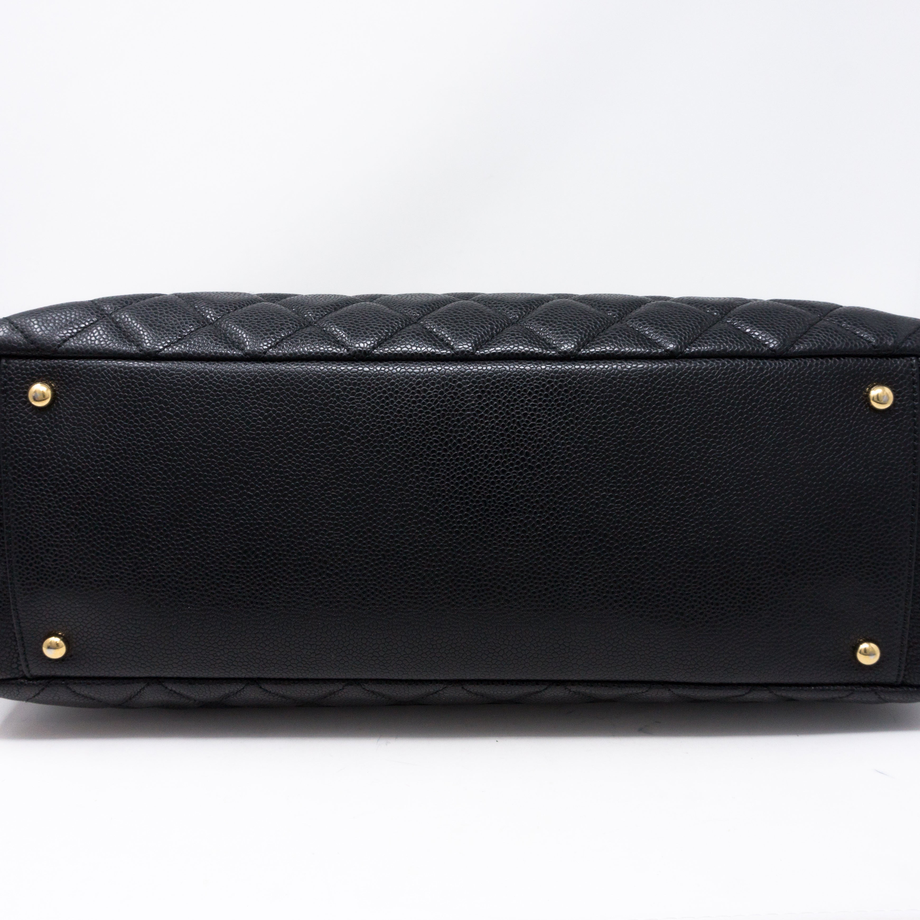 GST XL Grand Shopping Tote Black Caviar Gold
