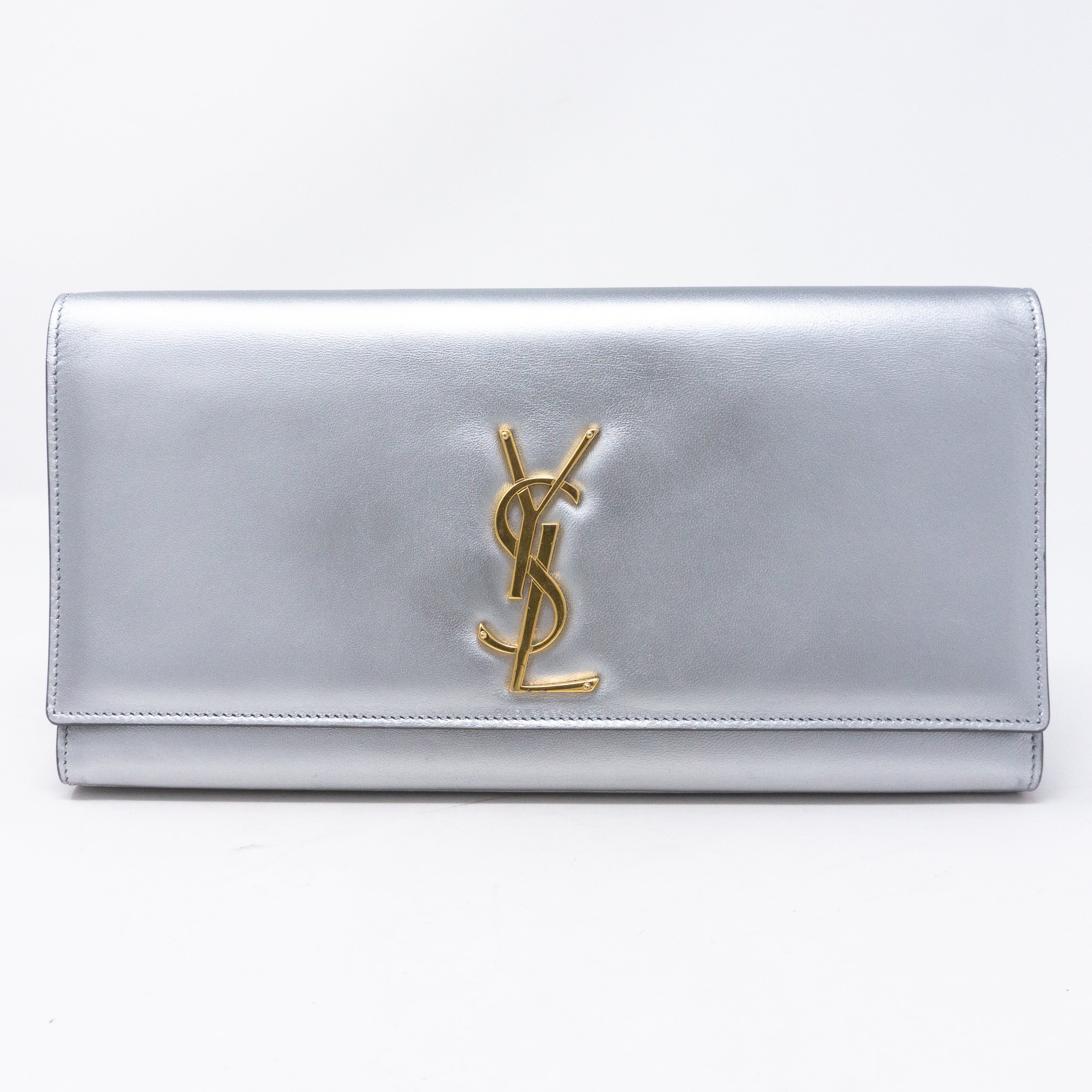 Kate Clutch Silver Leather