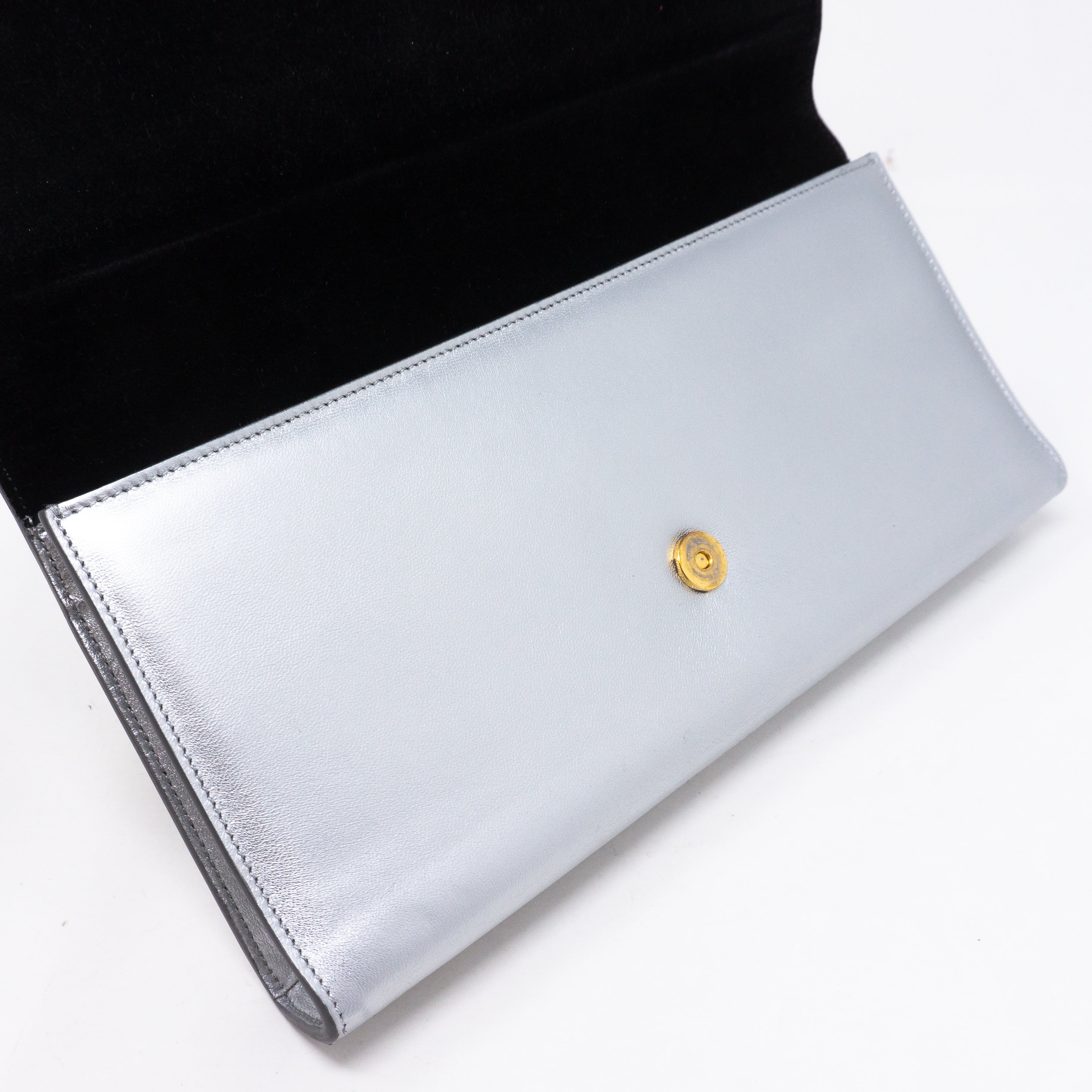 Kate Clutch Silver Leather