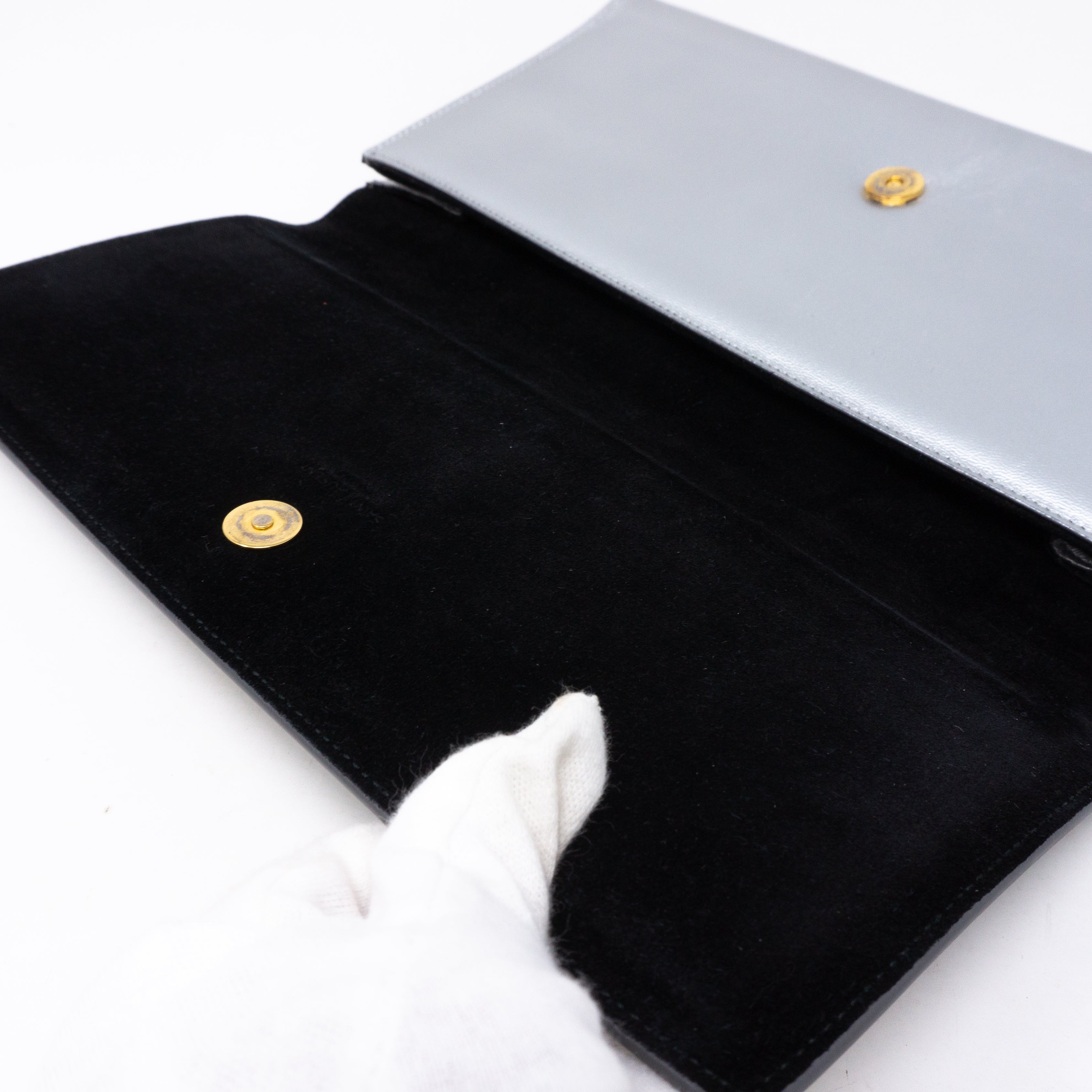 Kate Clutch Silver Leather
