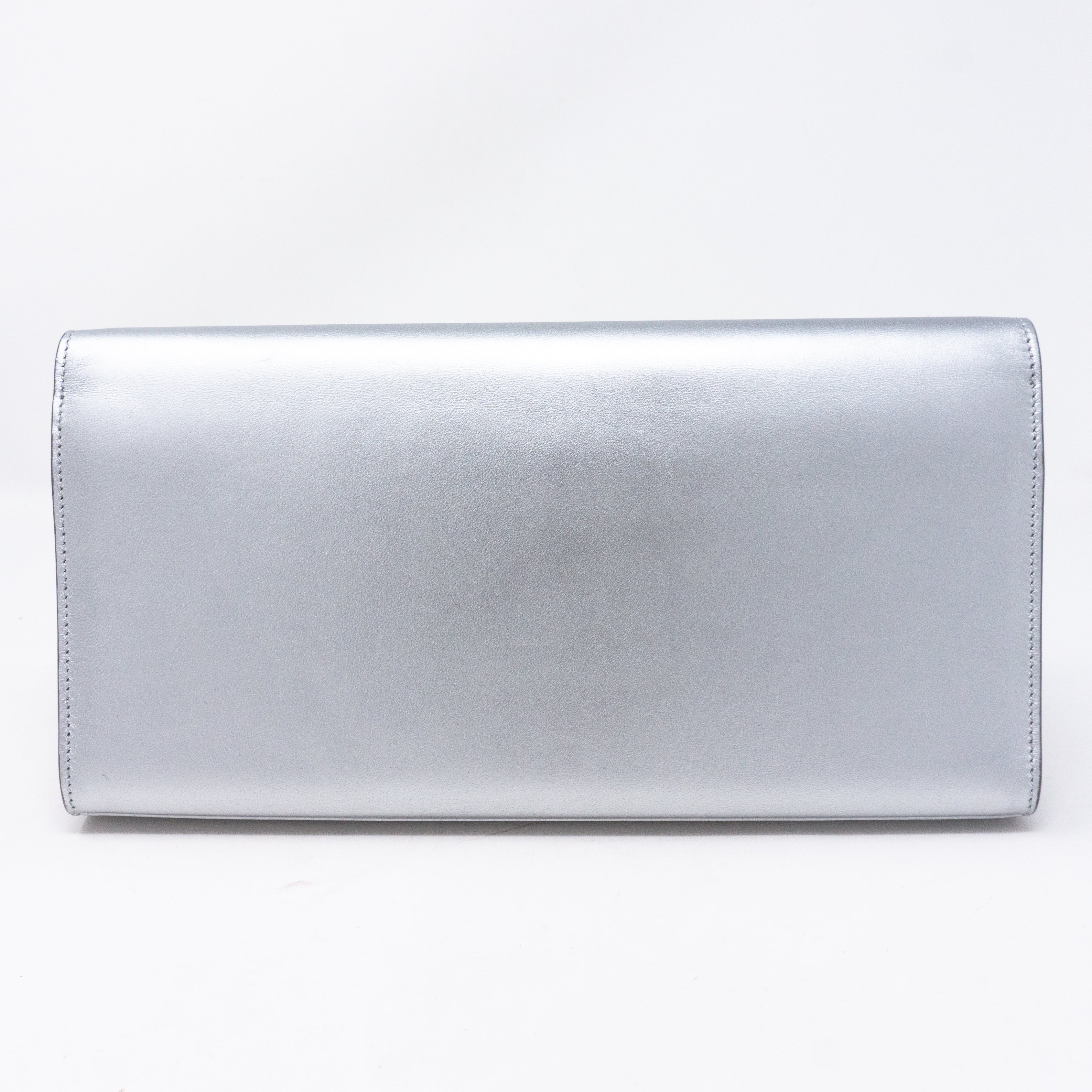 Kate Clutch Silver Leather