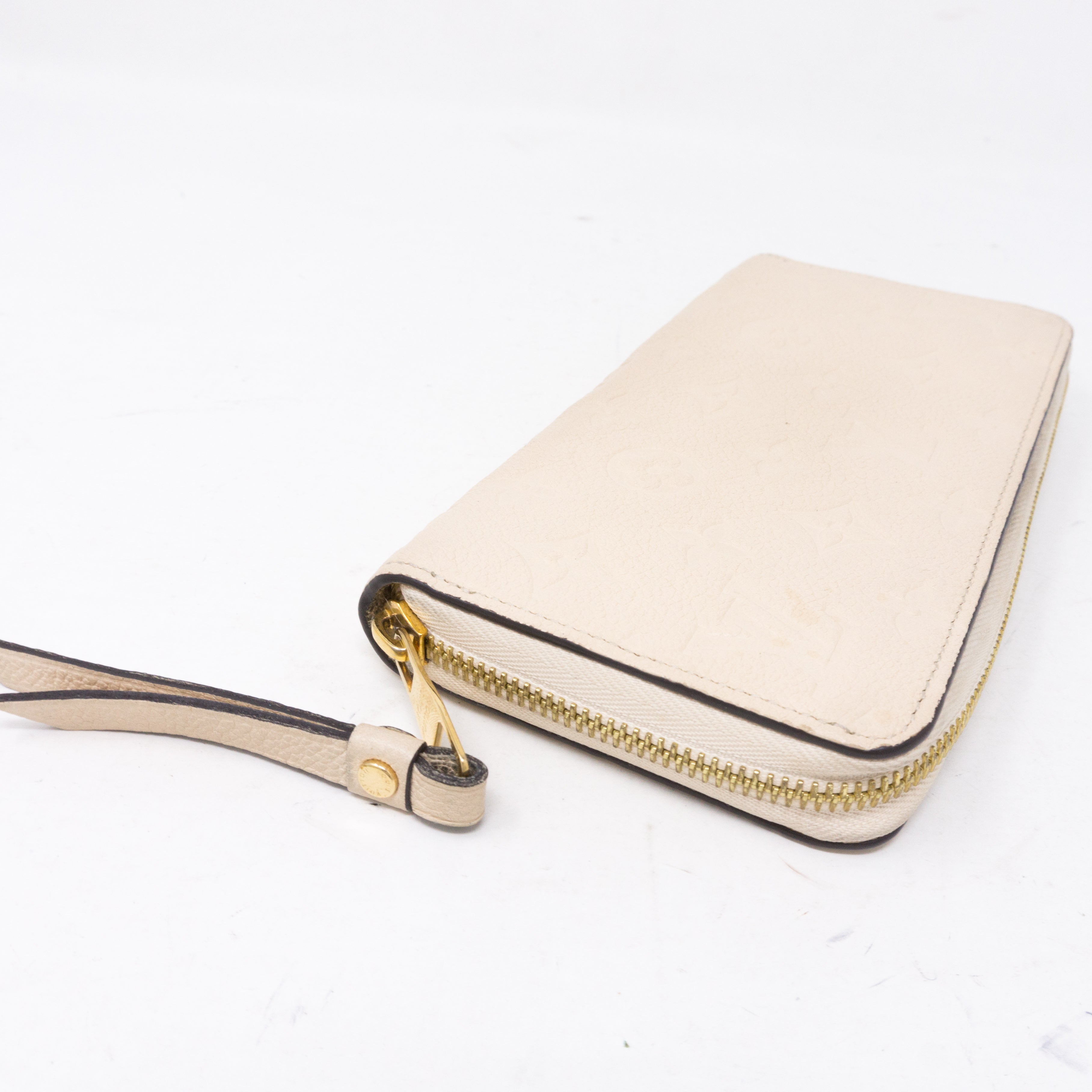 Zippy Wallet White Monogram Empreinte
