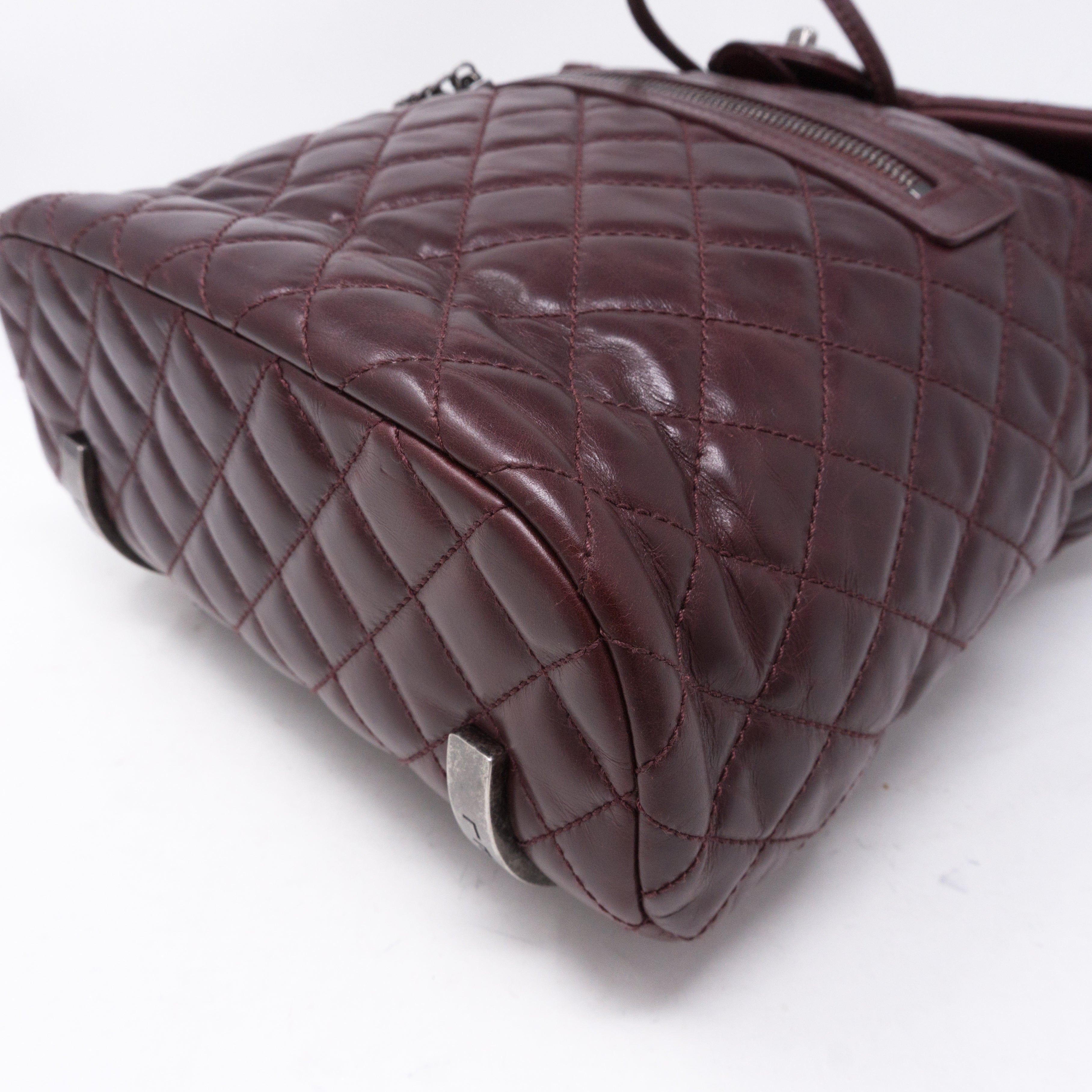 Mountain Backpack Large Quilted Burgundy Glazed Leather