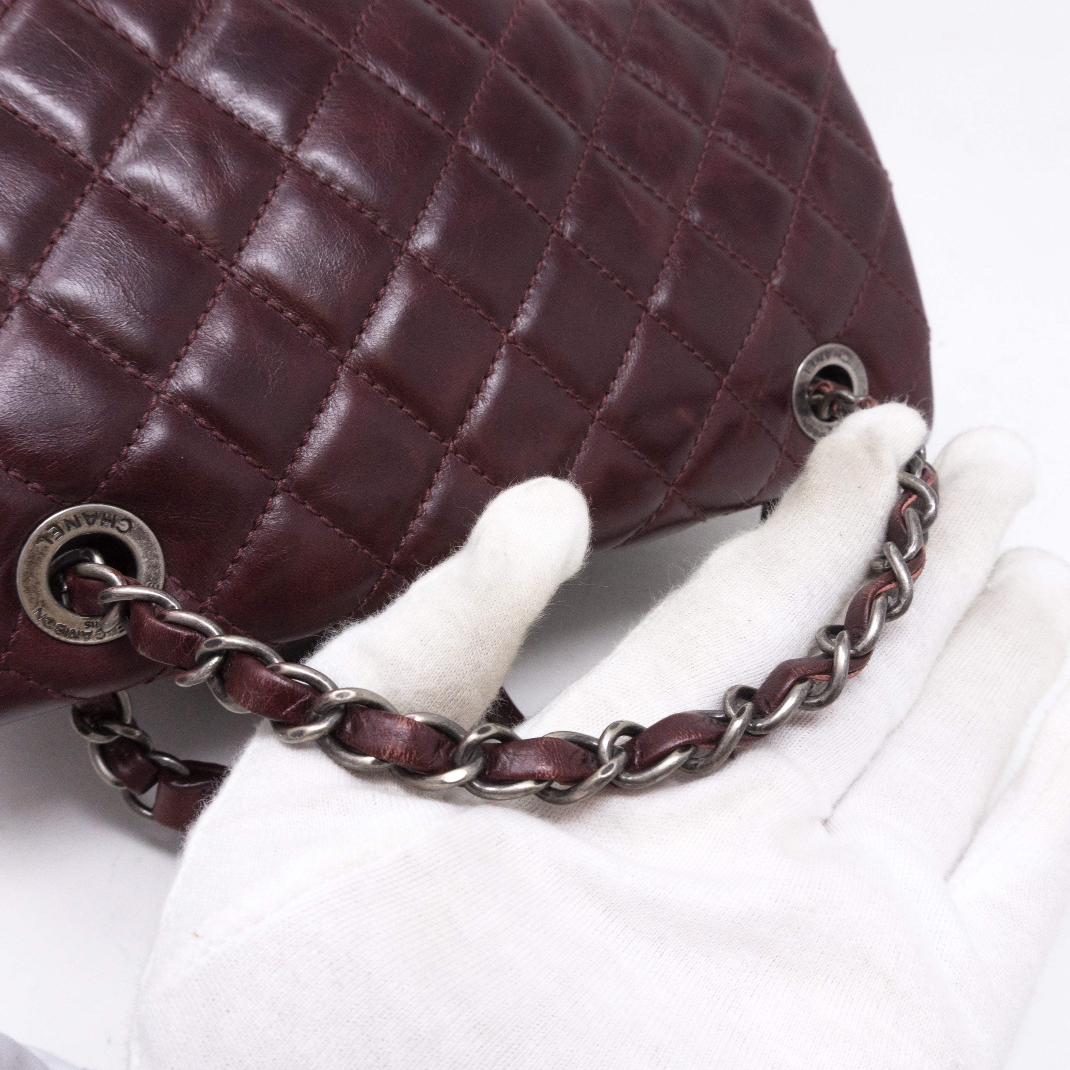 Mountain Backpack Large Quilted Burgundy Glazed Leather