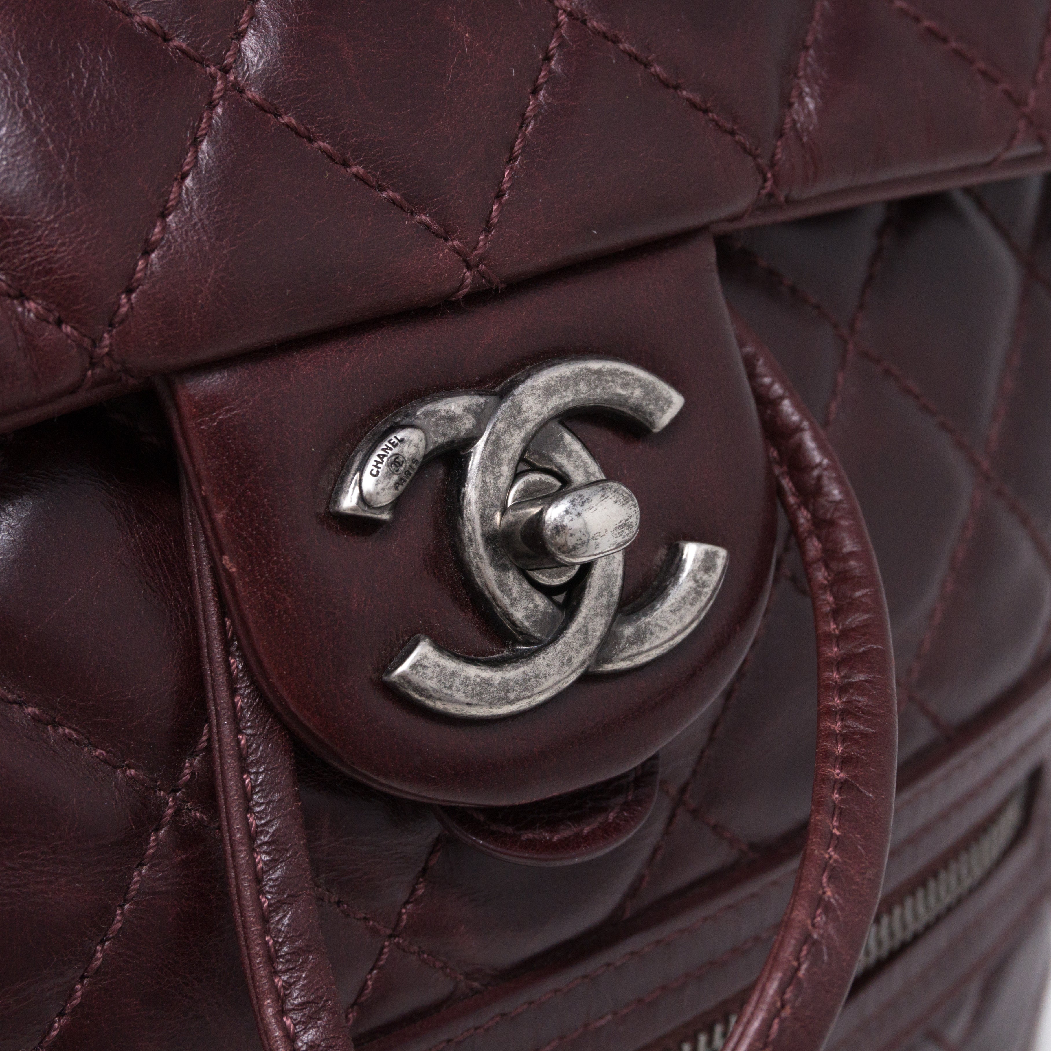 Mountain Backpack Large Quilted Burgundy Glazed Leather