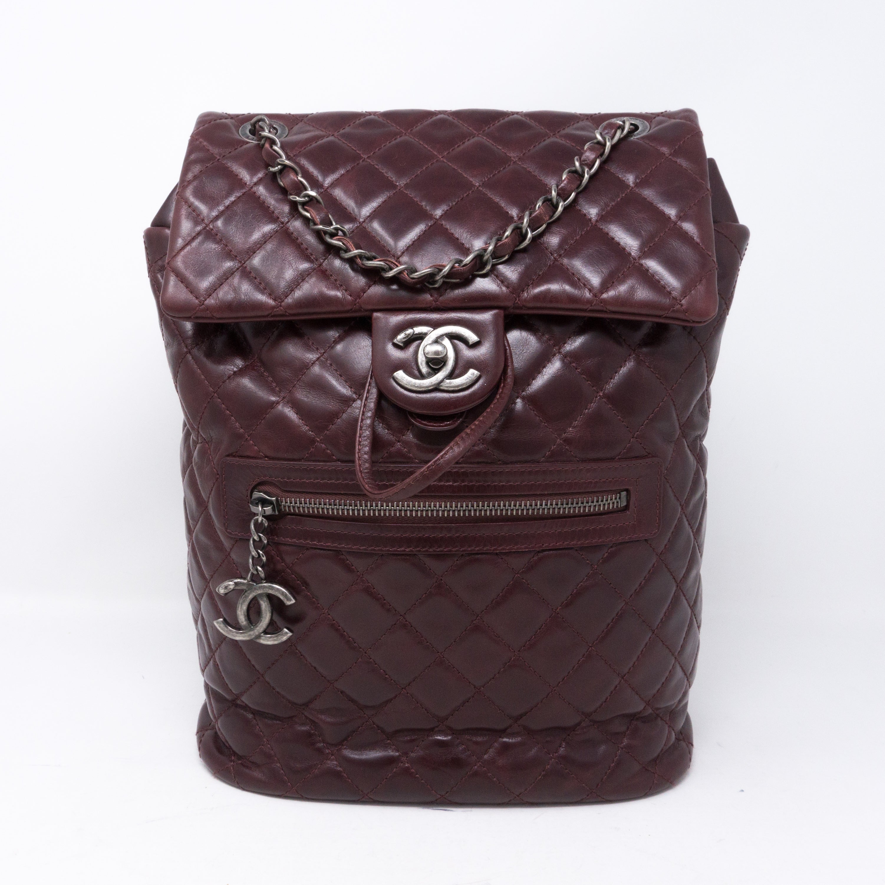 Mountain Backpack Large Quilted Burgundy Glazed Leather