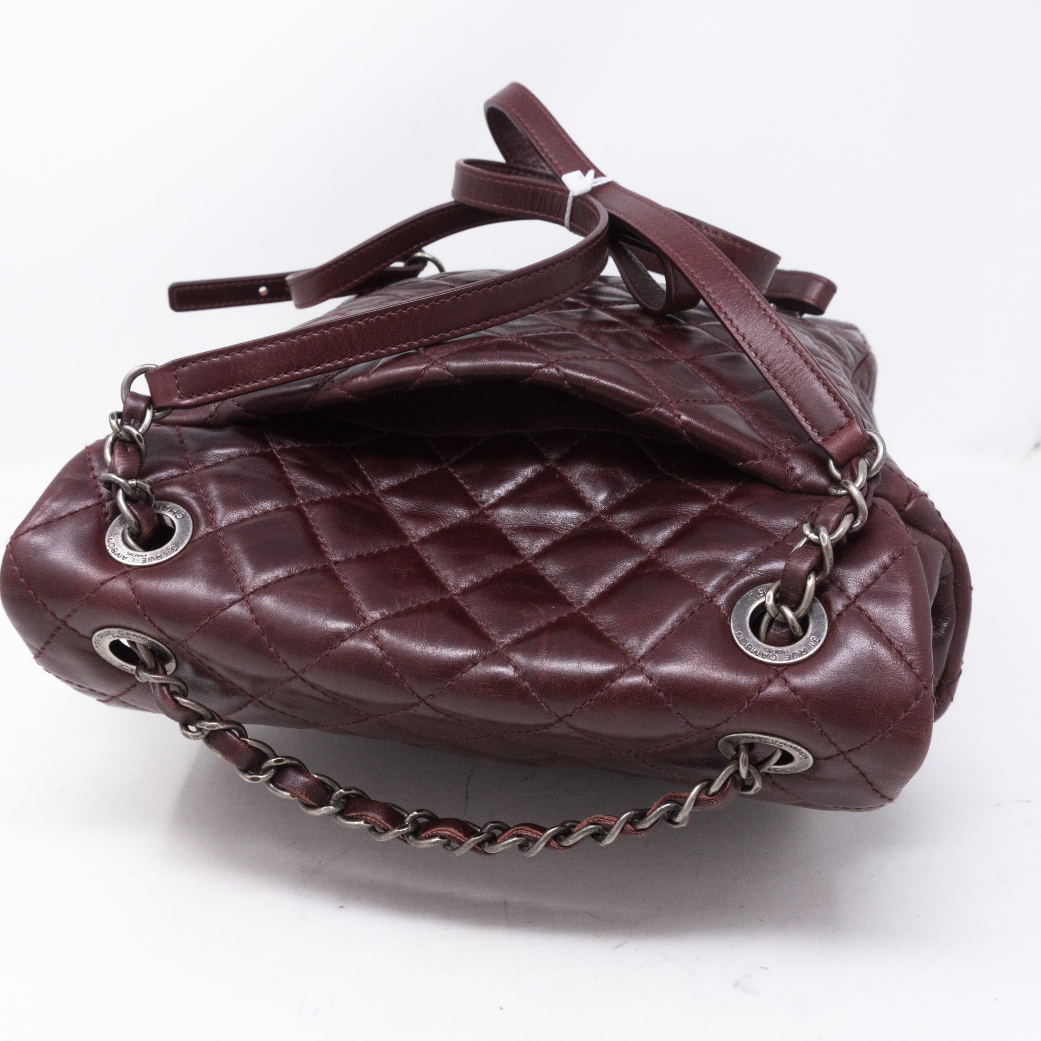 Mountain Backpack Large Quilted Burgundy Glazed Leather