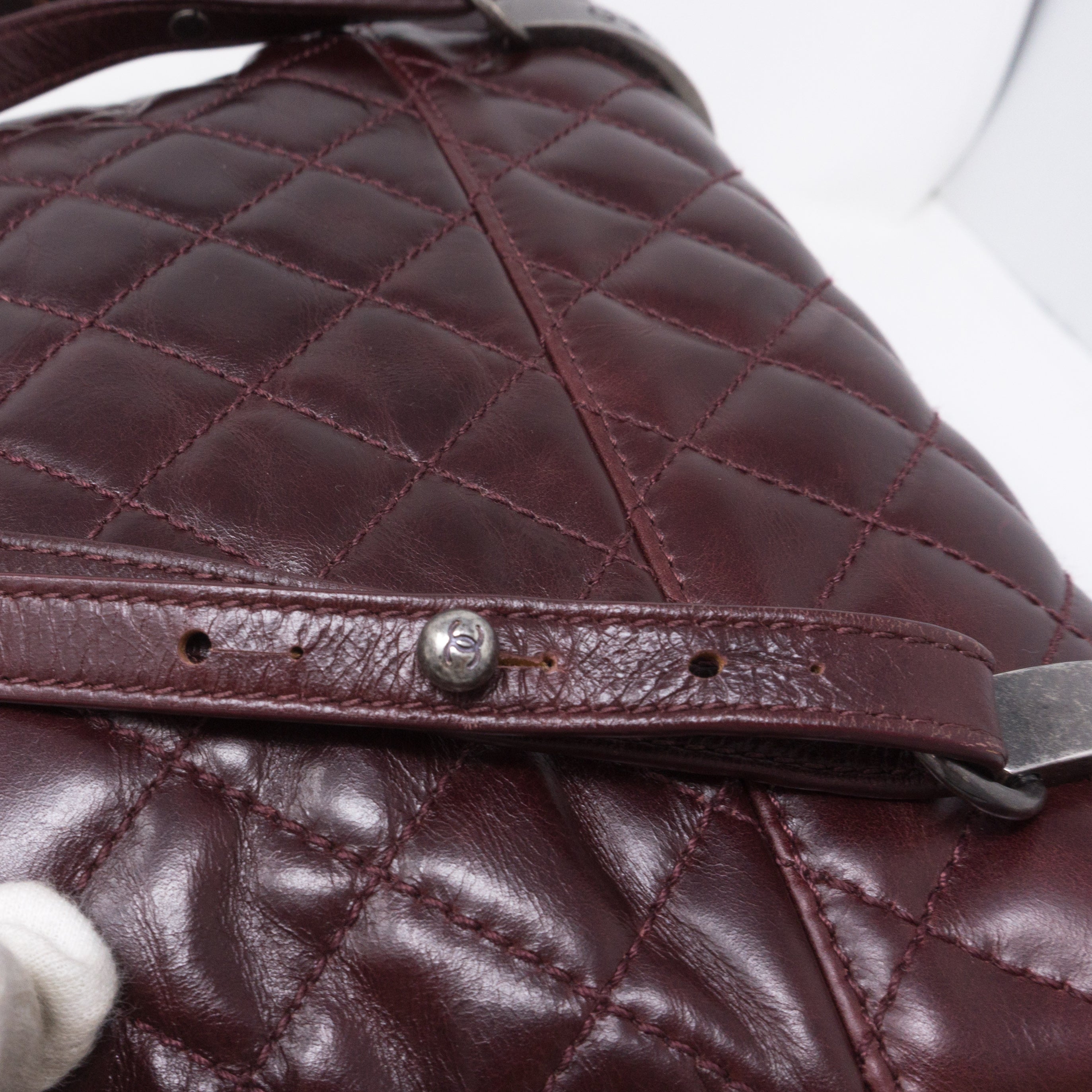 Mountain Backpack Large Quilted Burgundy Glazed Leather
