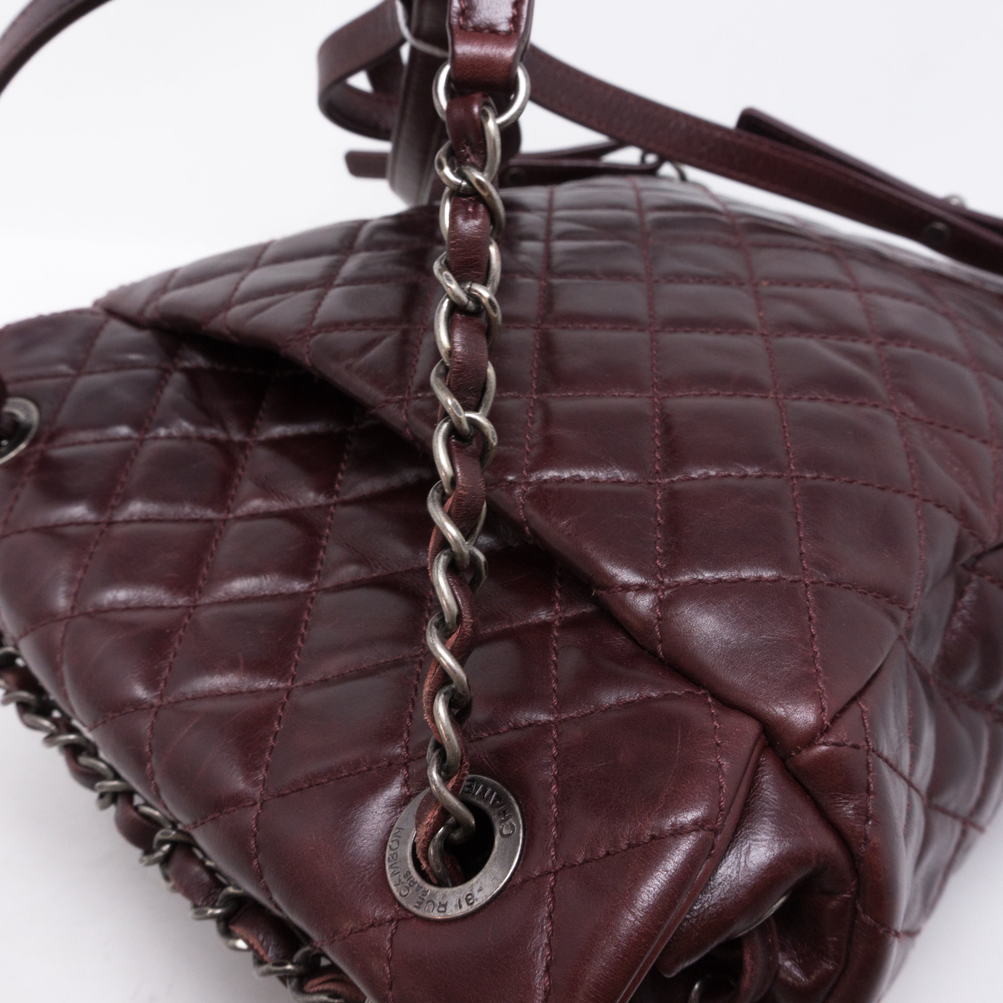 Mountain Backpack Large Quilted Burgundy Glazed Leather