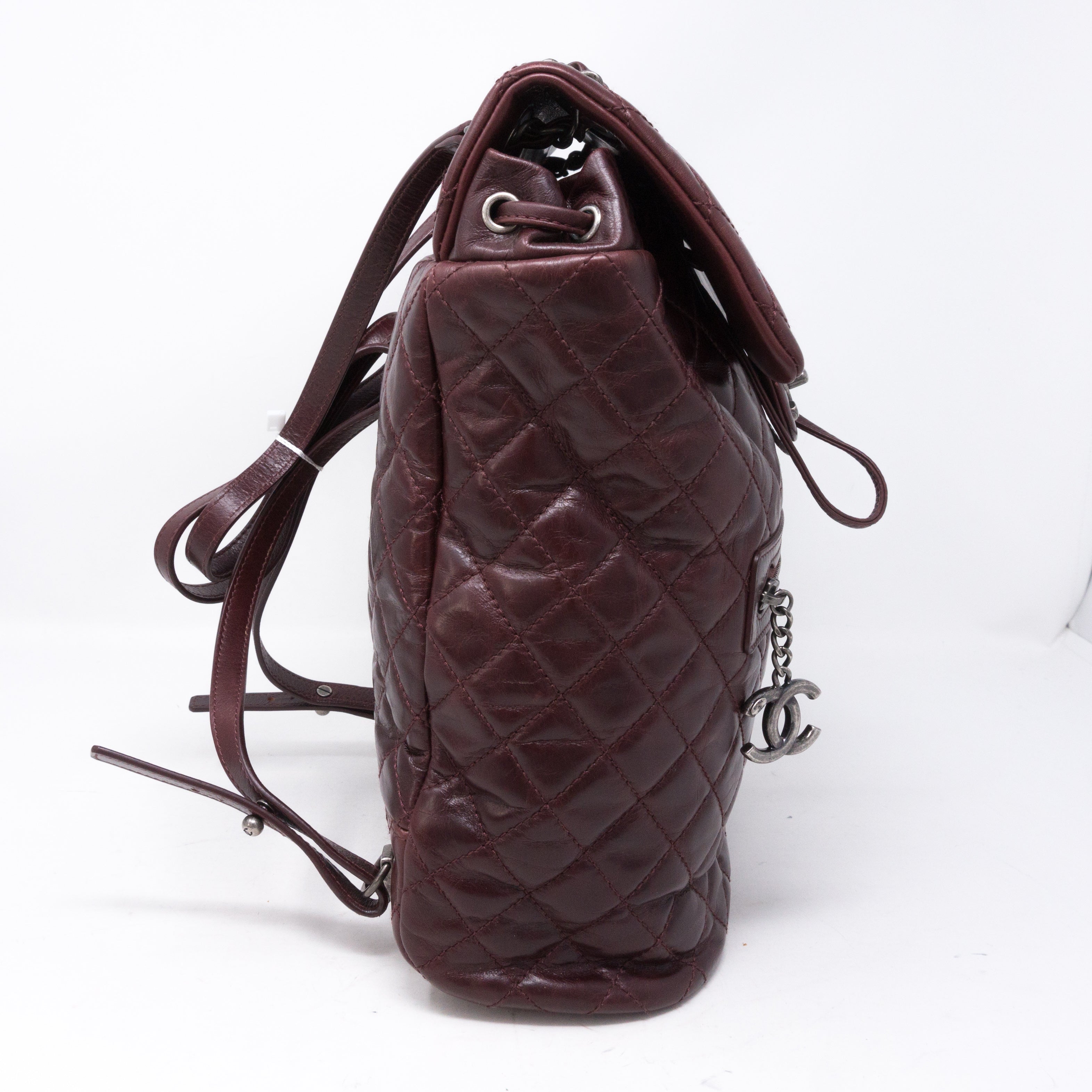 Mountain Backpack Large Quilted Burgundy Glazed Leather