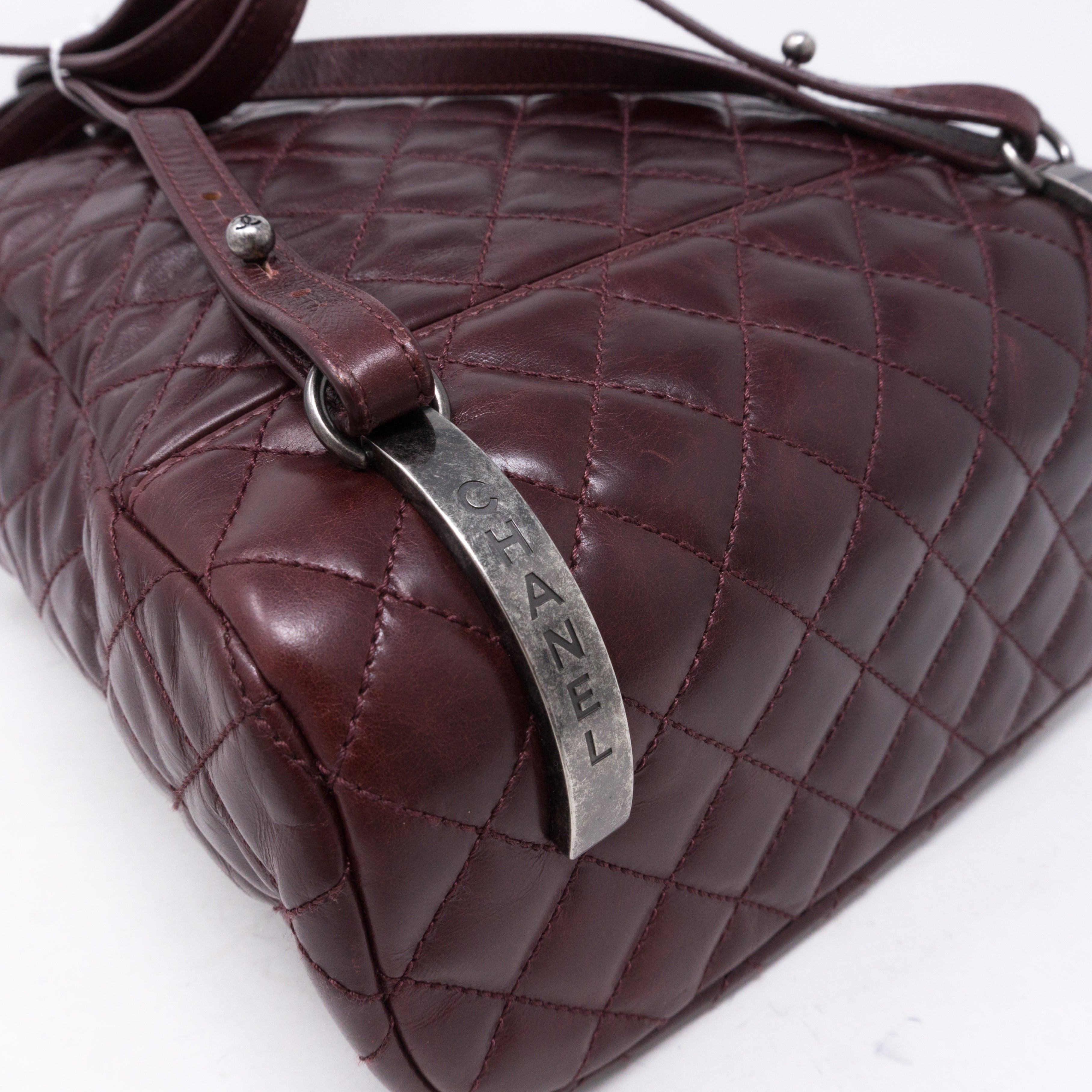 Mountain Backpack Large Quilted Burgundy Glazed Leather