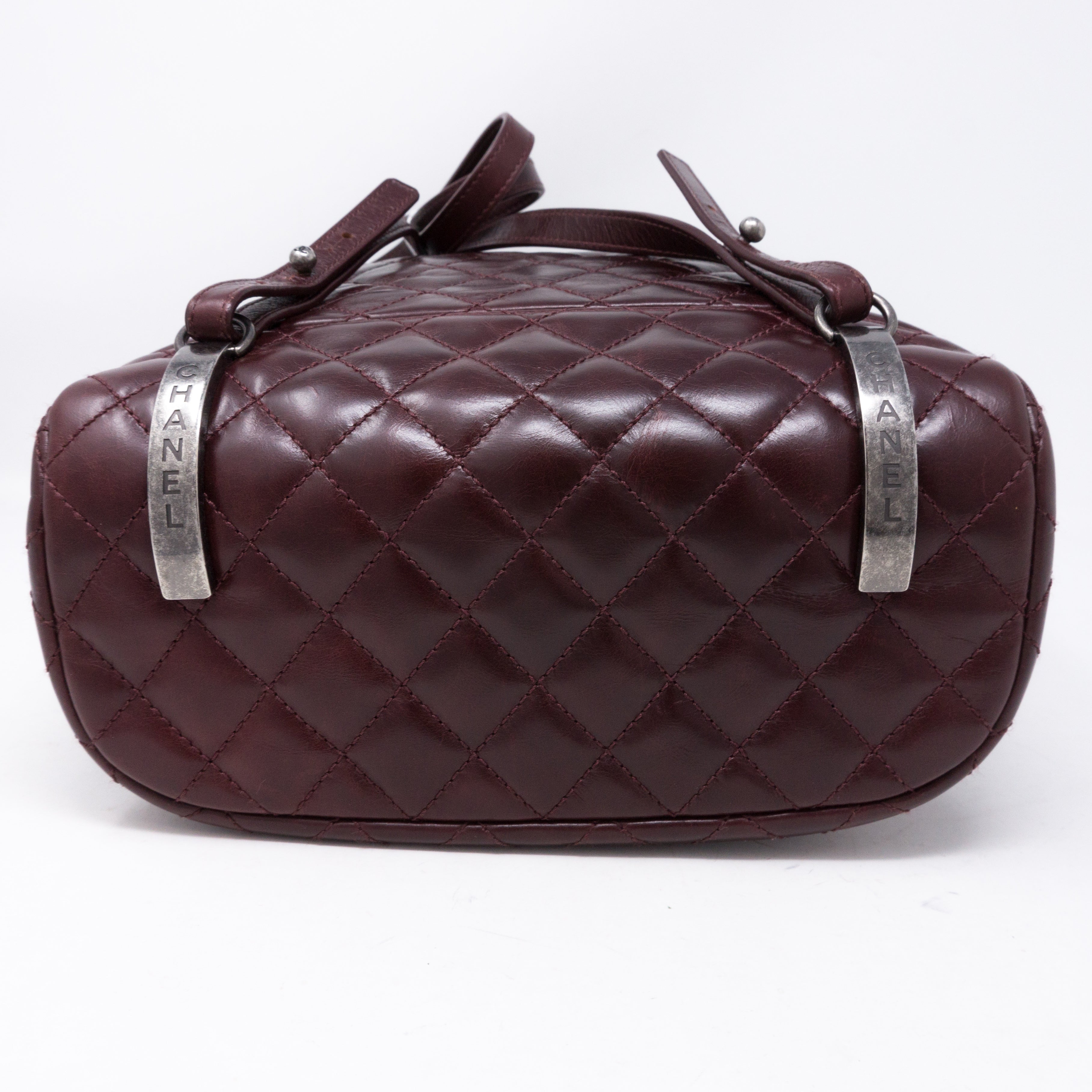 Mountain Backpack Large Quilted Burgundy Glazed Leather