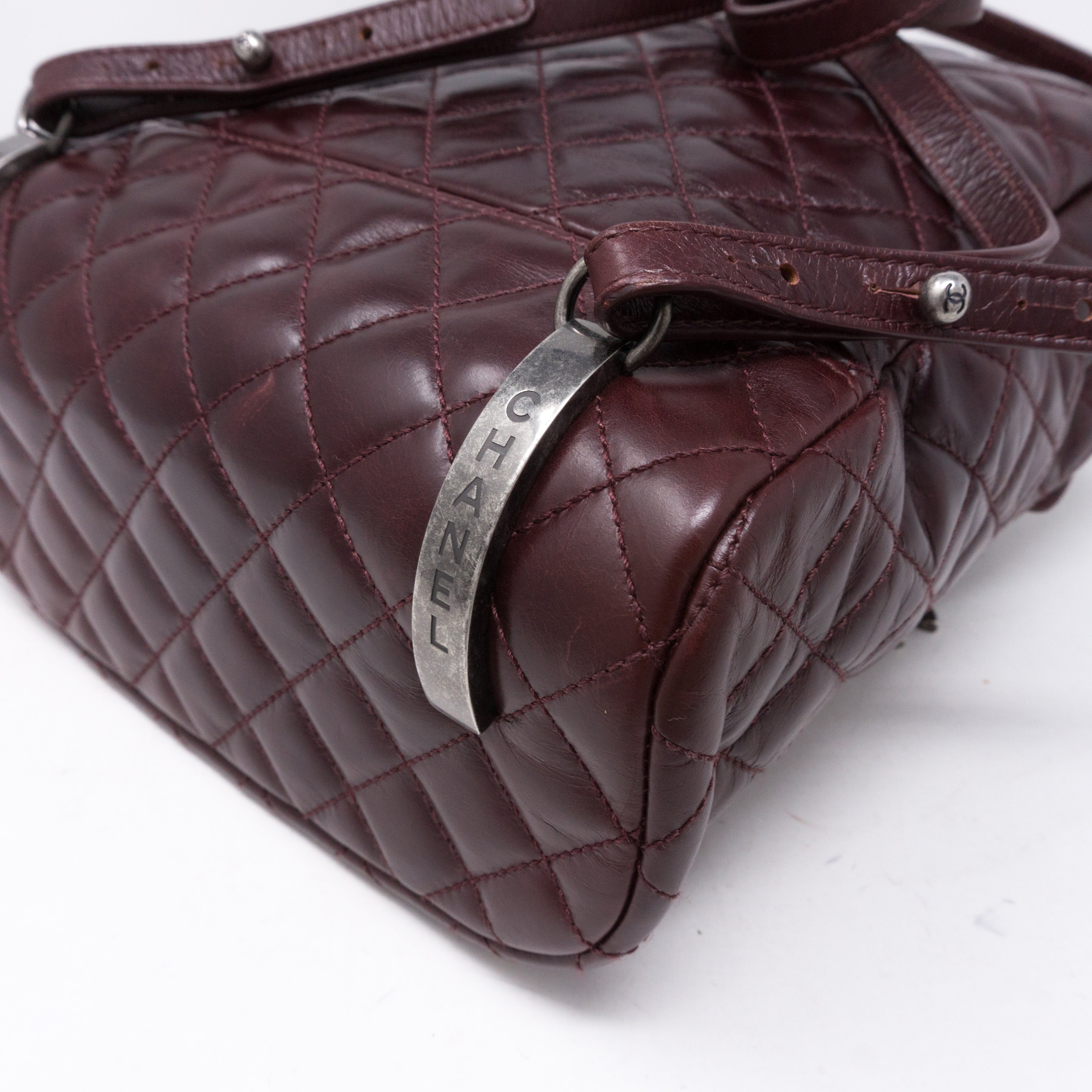 Mountain Backpack Large Quilted Burgundy Glazed Leather