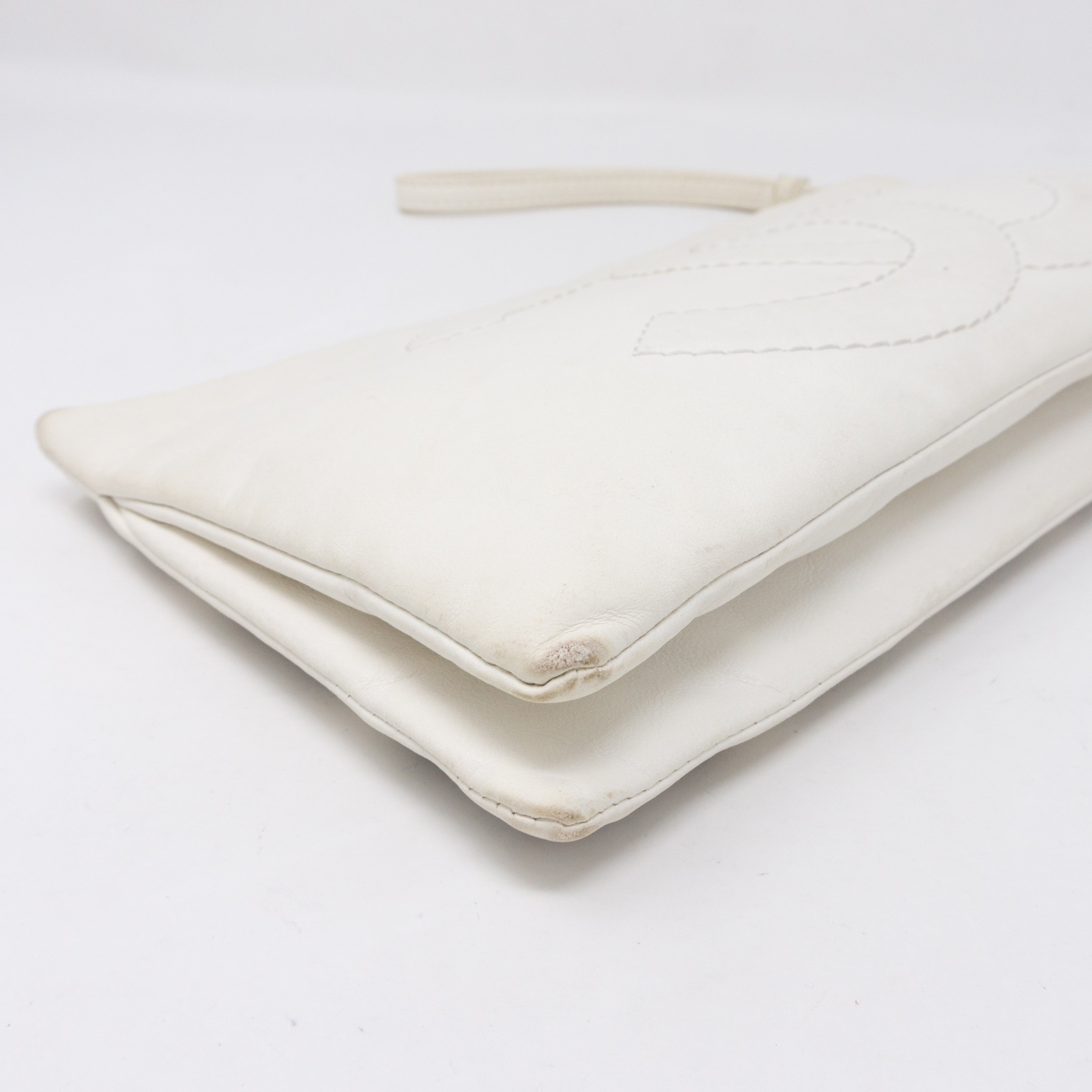 Squares Pouch Black & White Leather