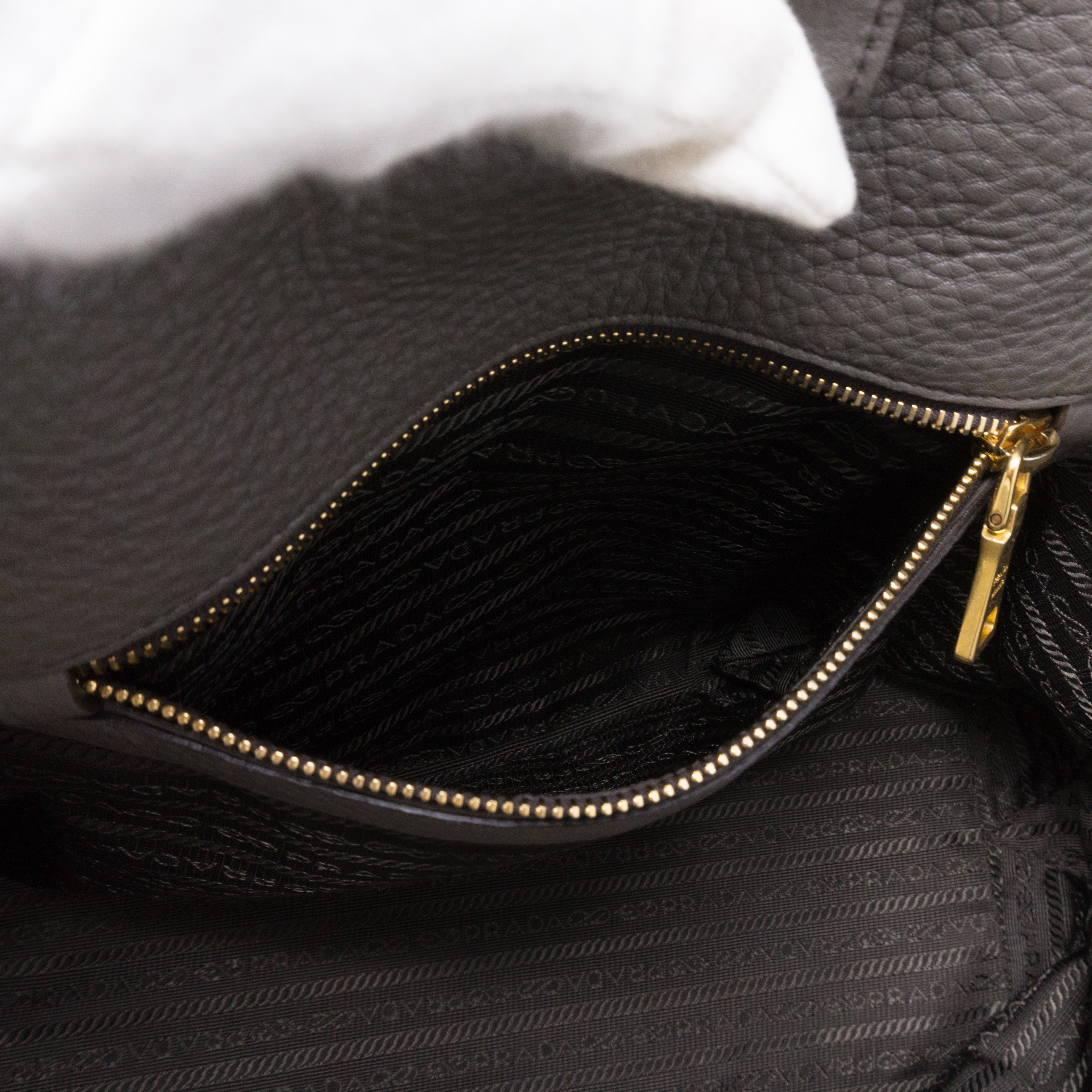 Two-way Handbag Gray Leather