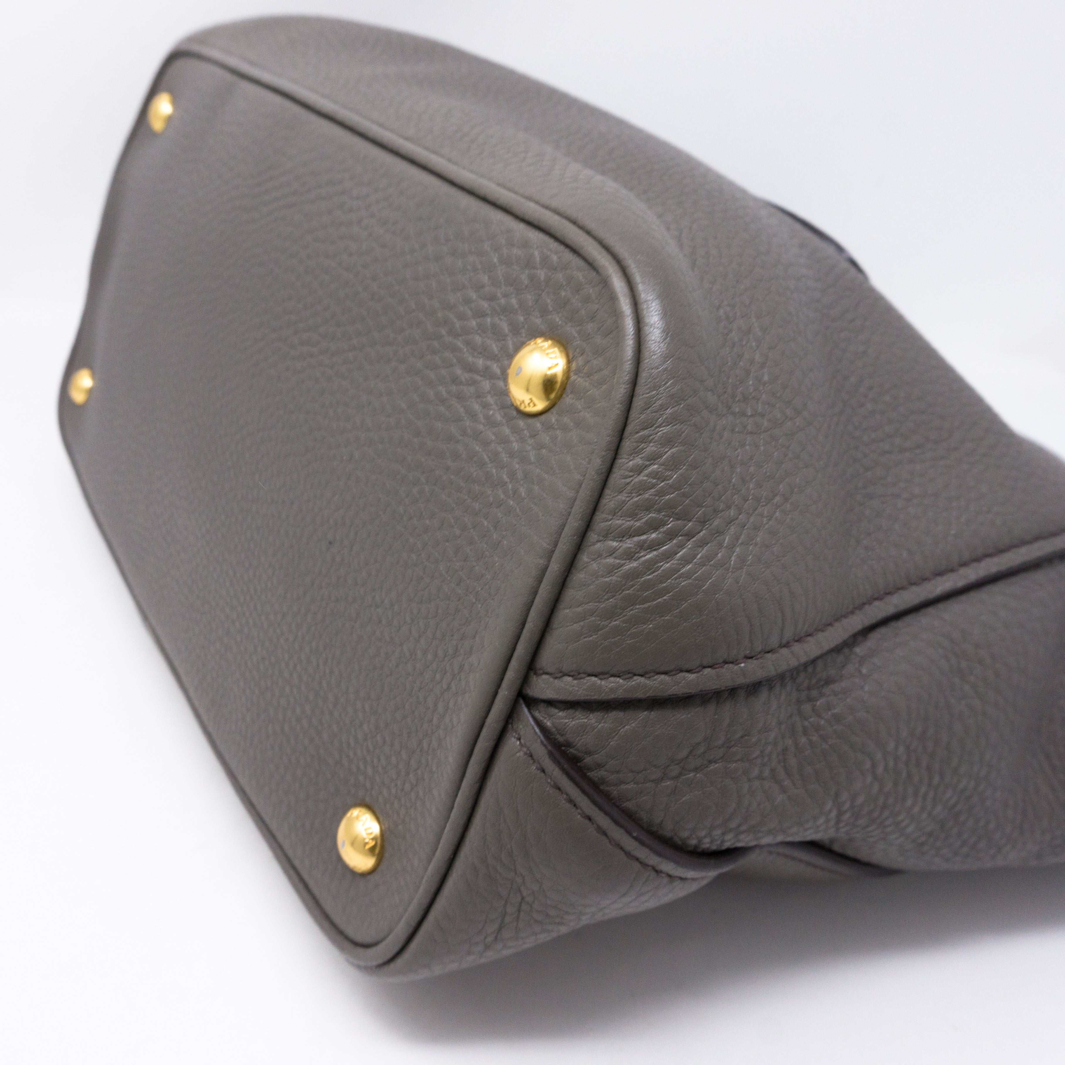 Two-way Handbag Gray Leather