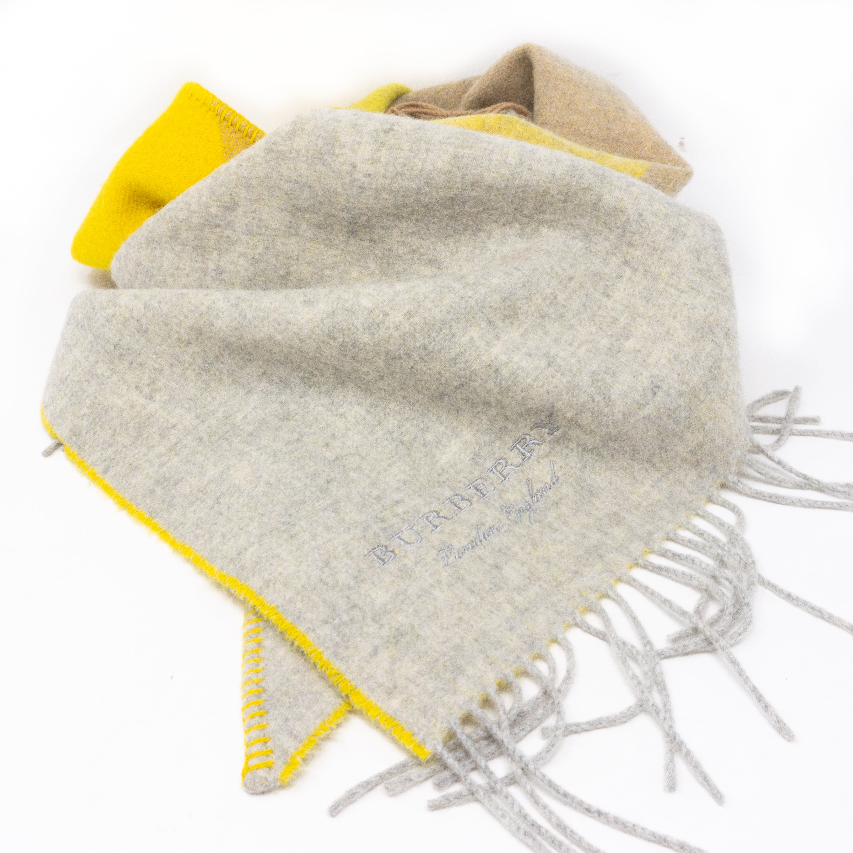 Stripe Jacquard Cashmere Bandana Scarf