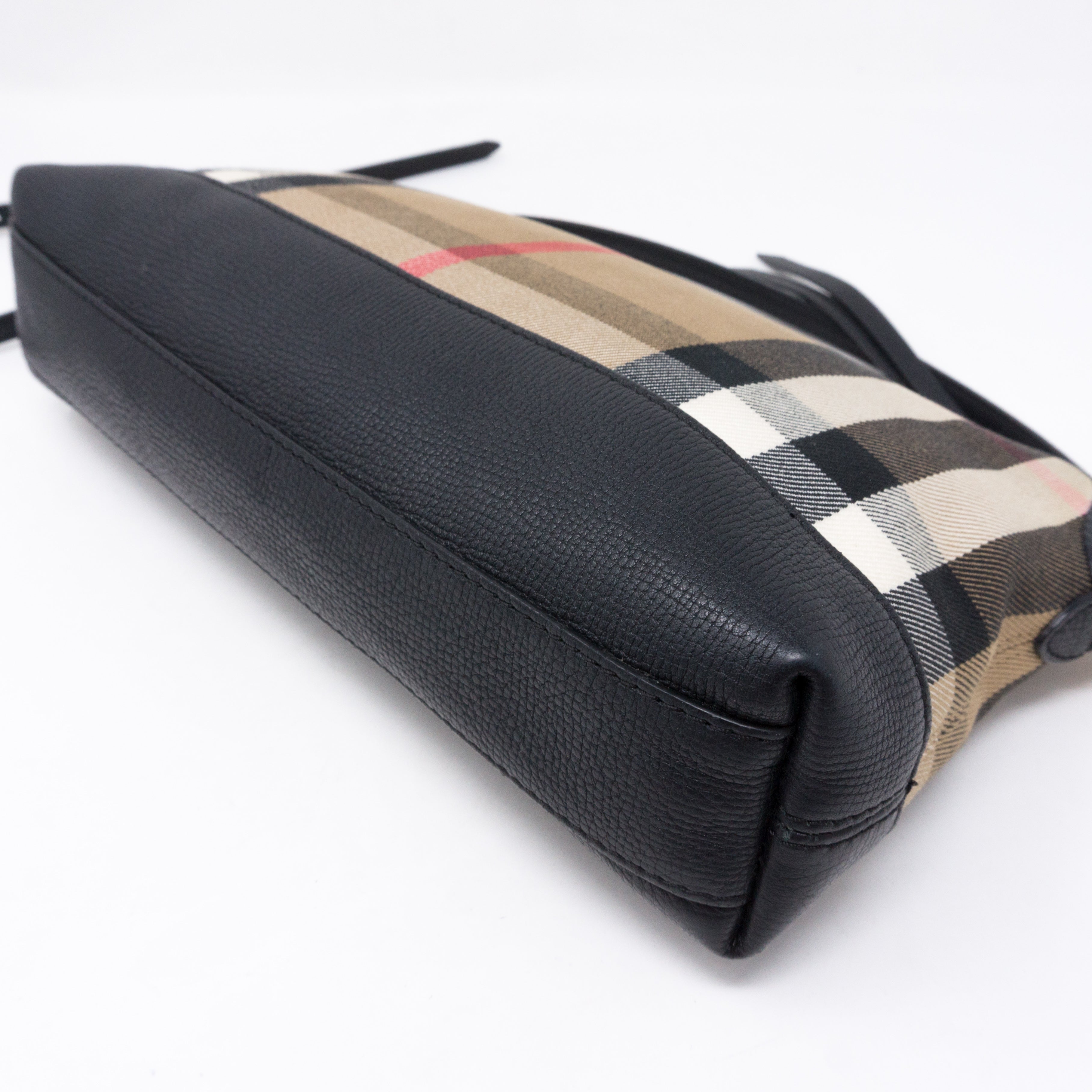 House Check Black Leather Crossbody Bag