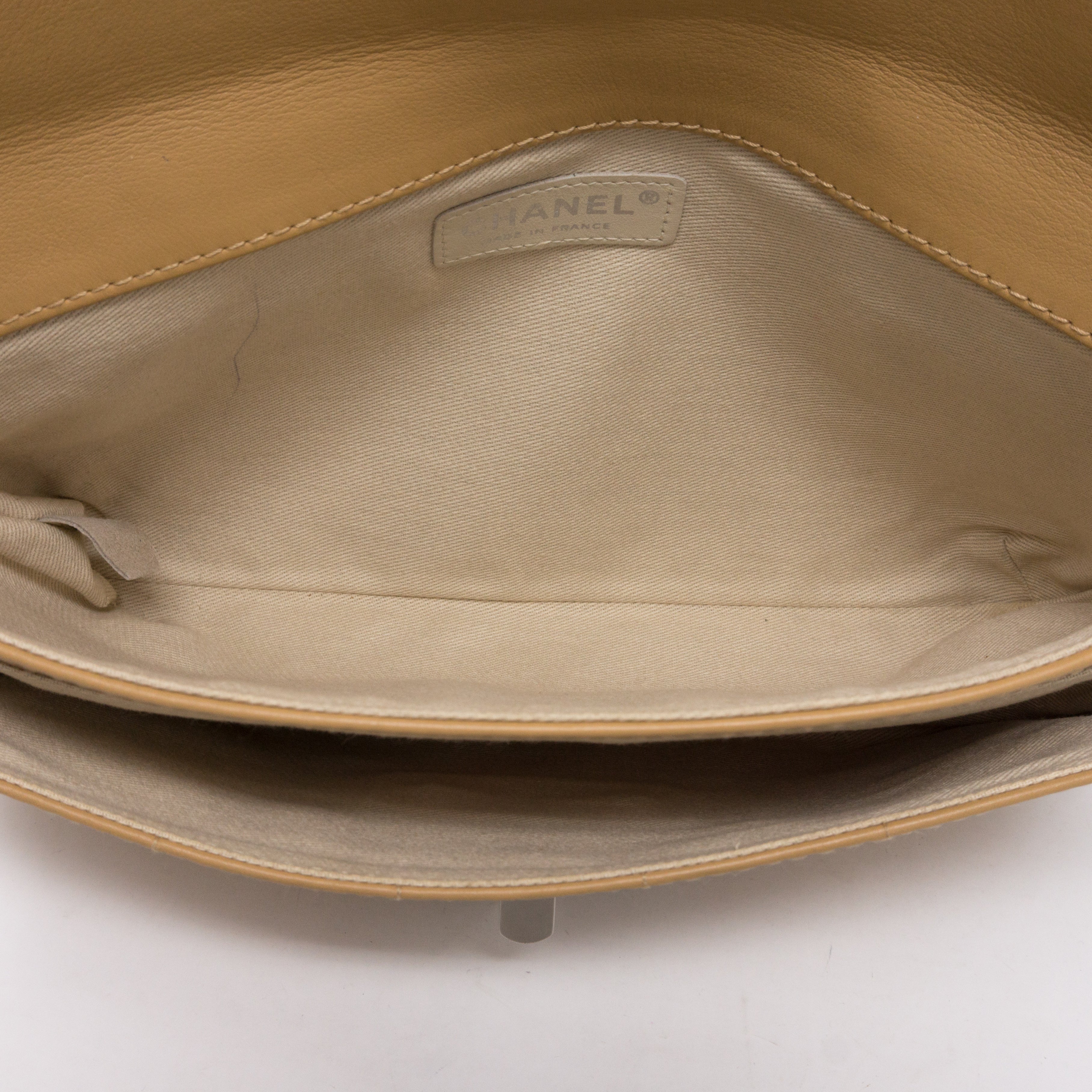 Mademoiselle 2.55 Giant Lock Flap Bag Beige