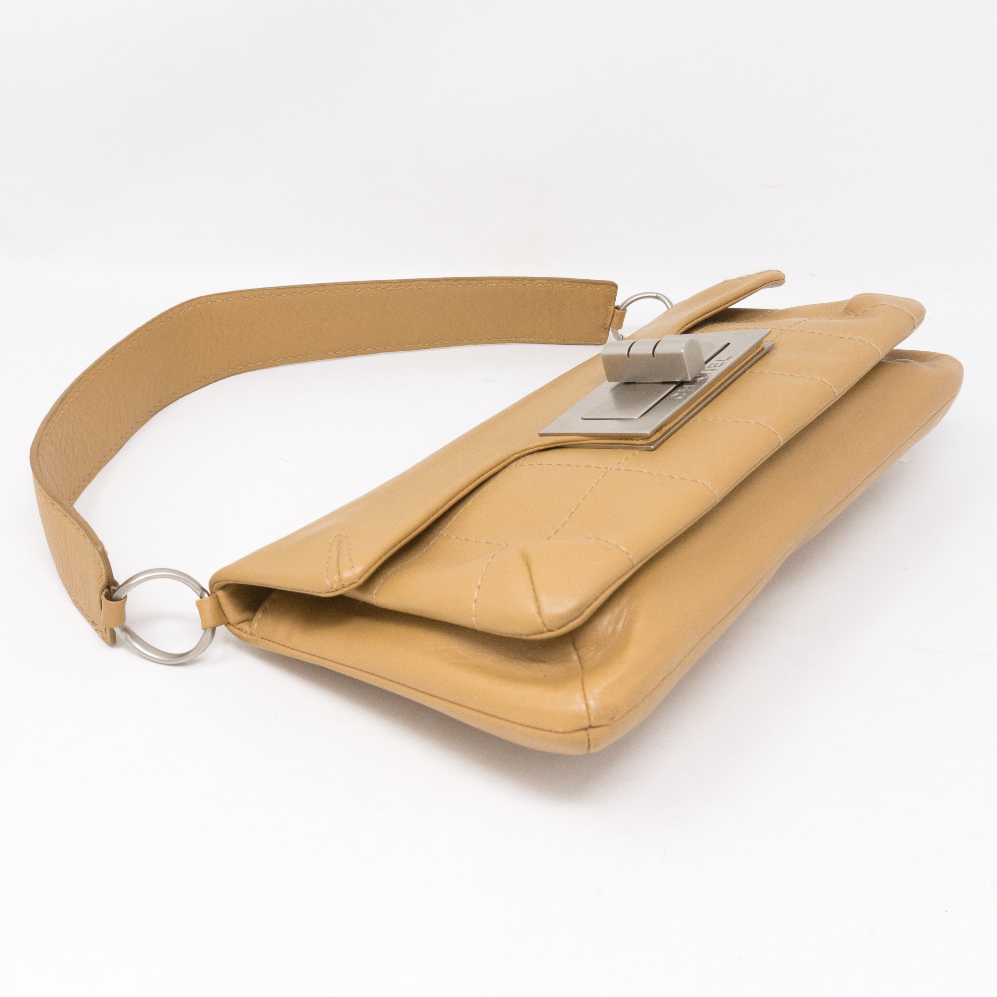 Mademoiselle 2.55 Giant Lock Flap Bag Beige