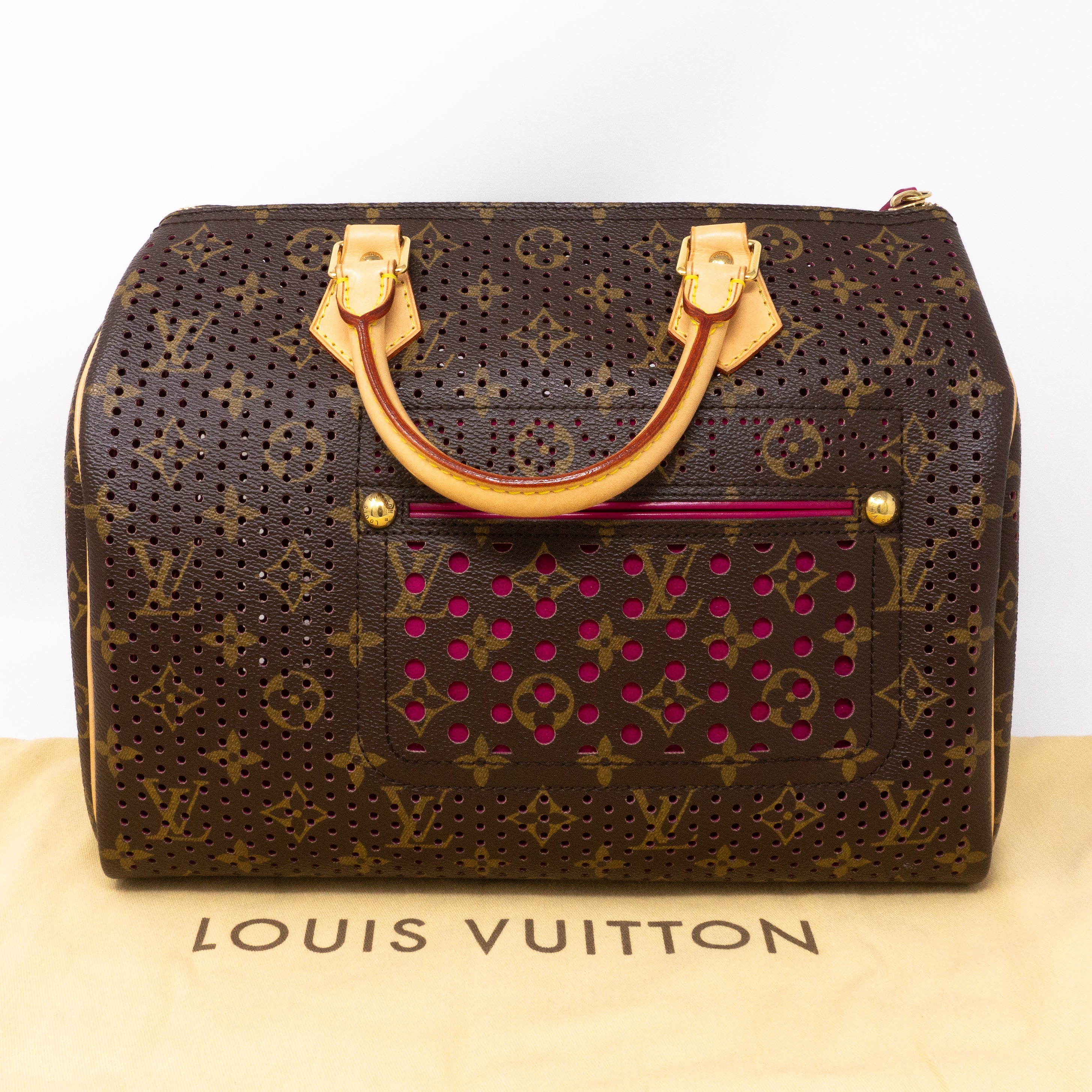 Louis Vuitton Monogram Perfo Speedy 30 Hand Bag M95180 Lv Auth