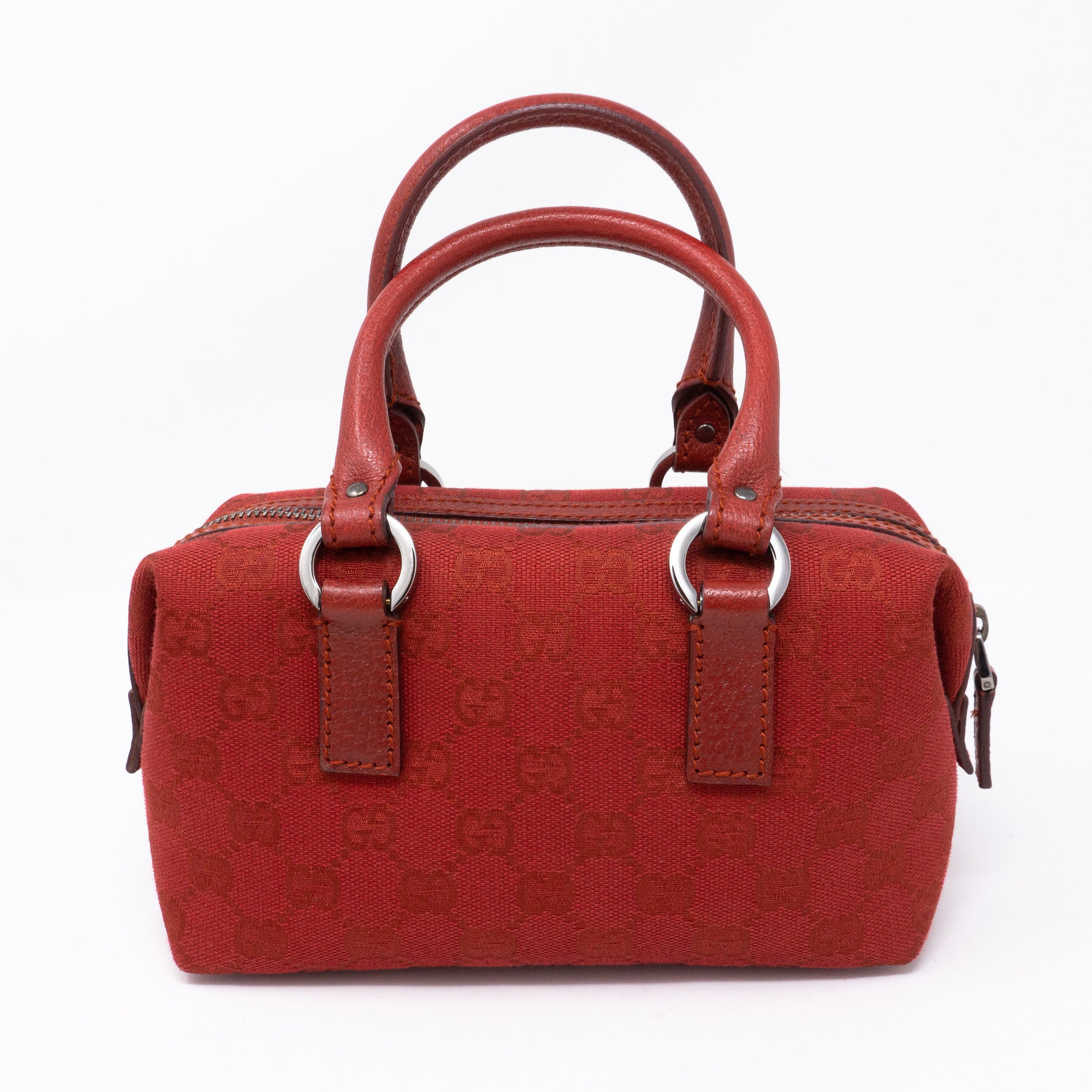 Mini Boston Red Canvas Bag