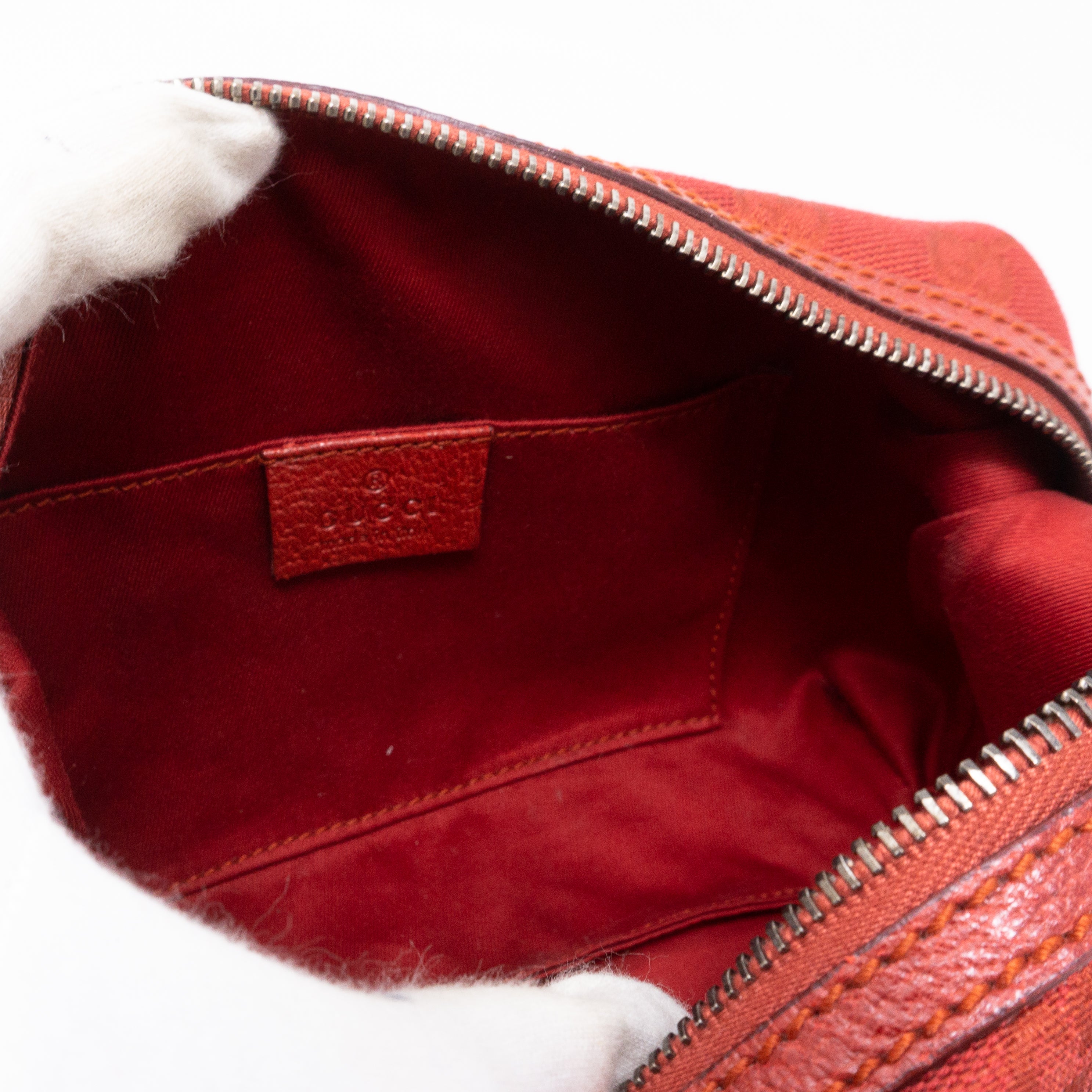 Mini Boston Red Canvas Bag