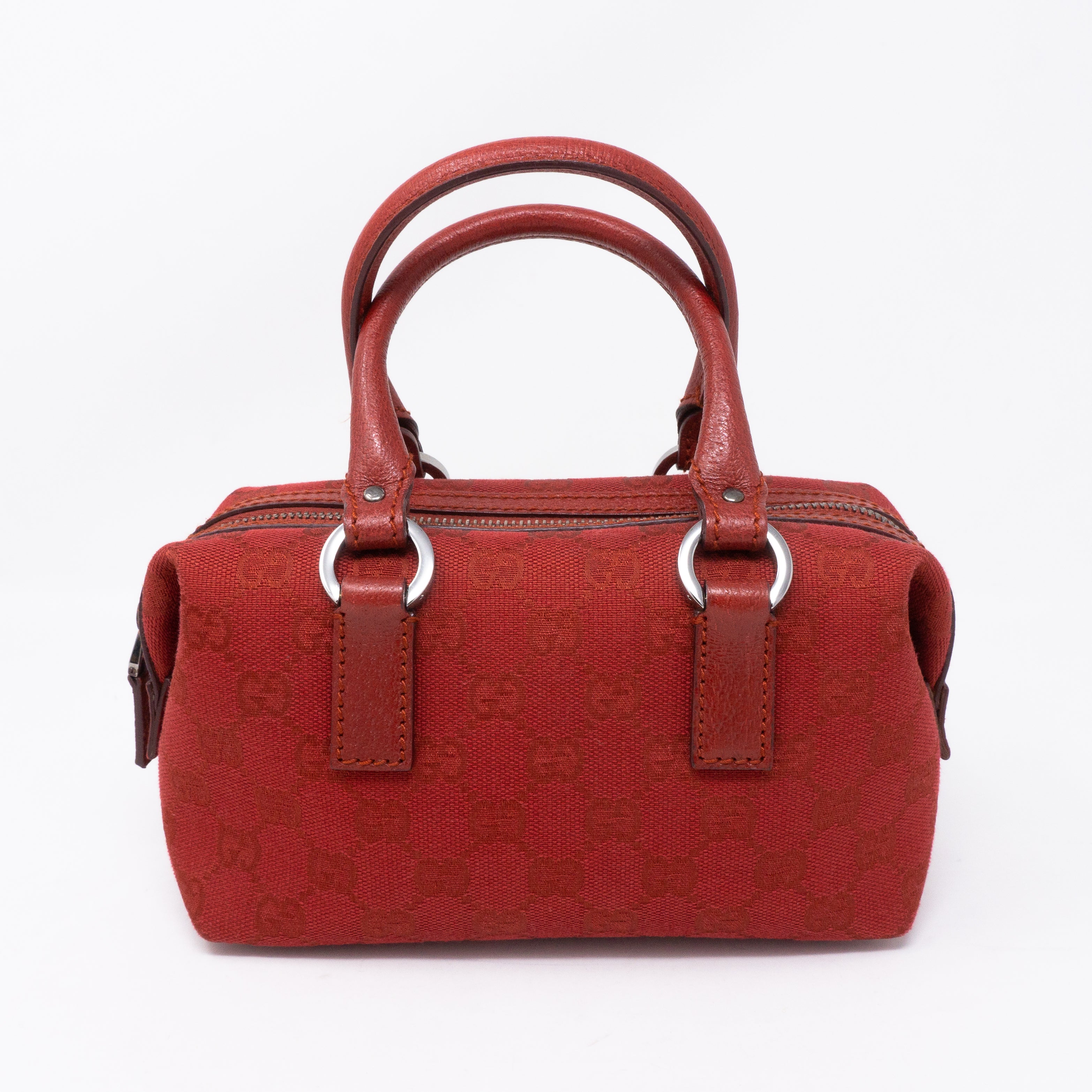 Mini Boston Red Canvas Bag