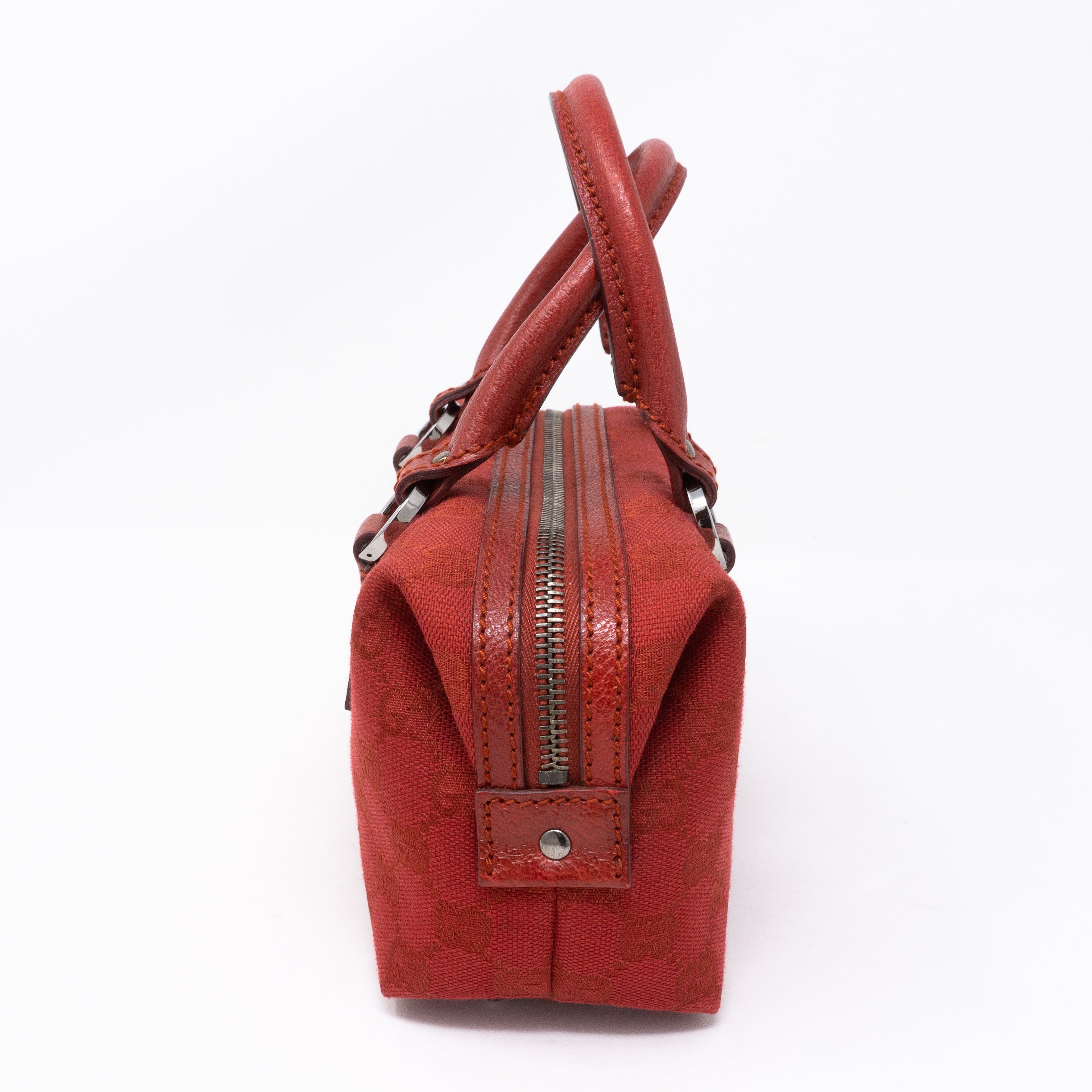 Mini Boston Red Canvas Bag