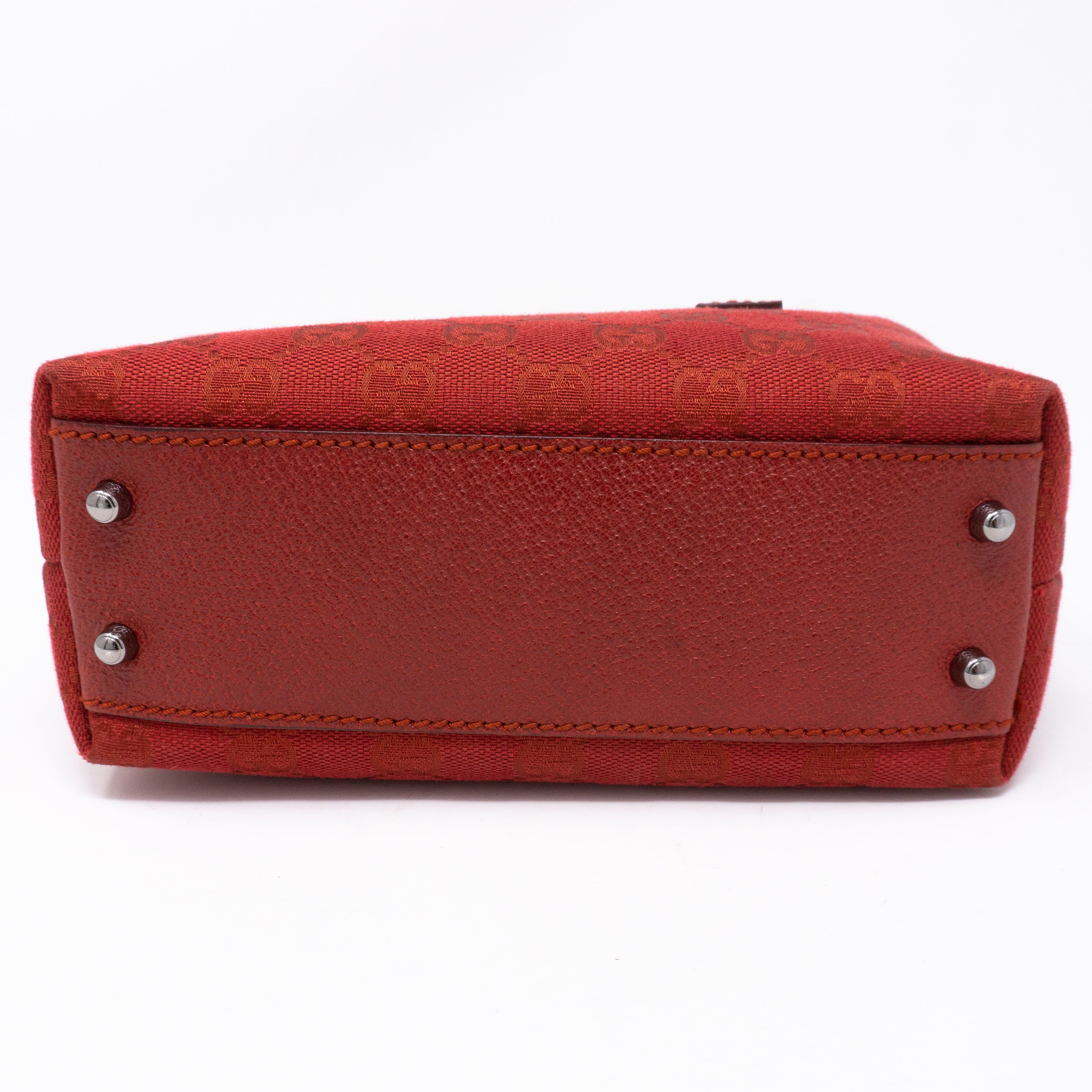 Mini Boston Red Canvas Bag