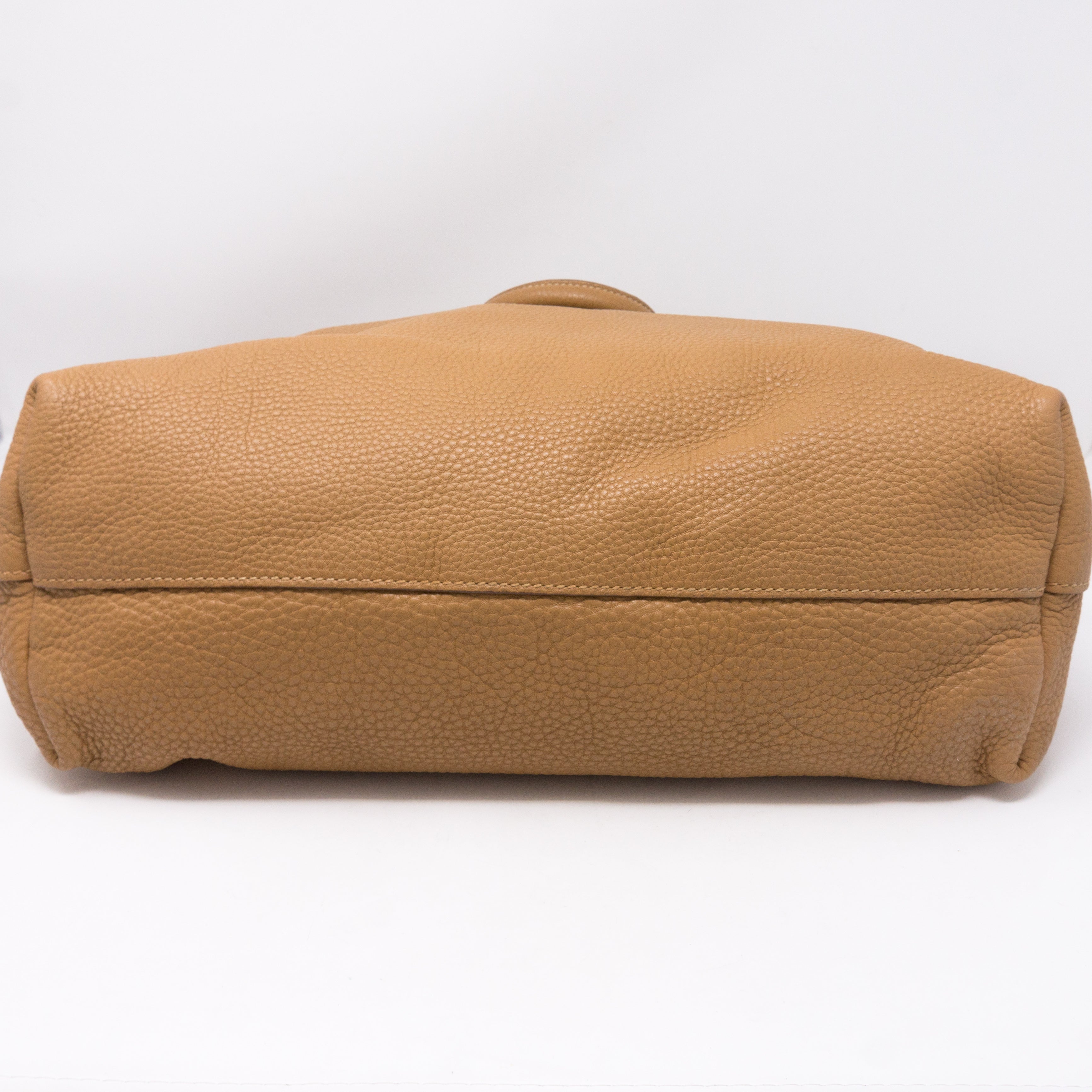 Large Two-way Handbag Brown Leather