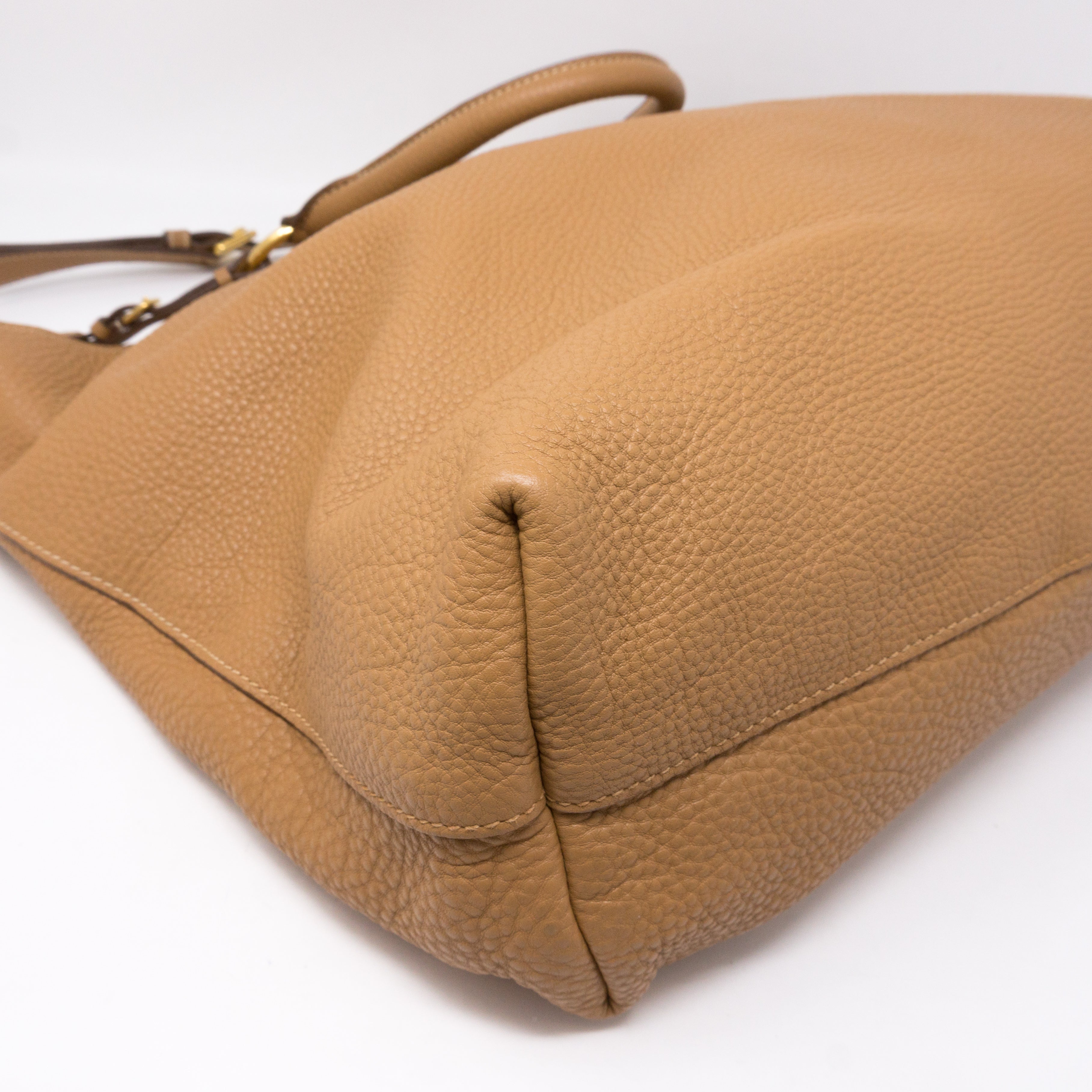 Large Two-way Handbag Brown Leather