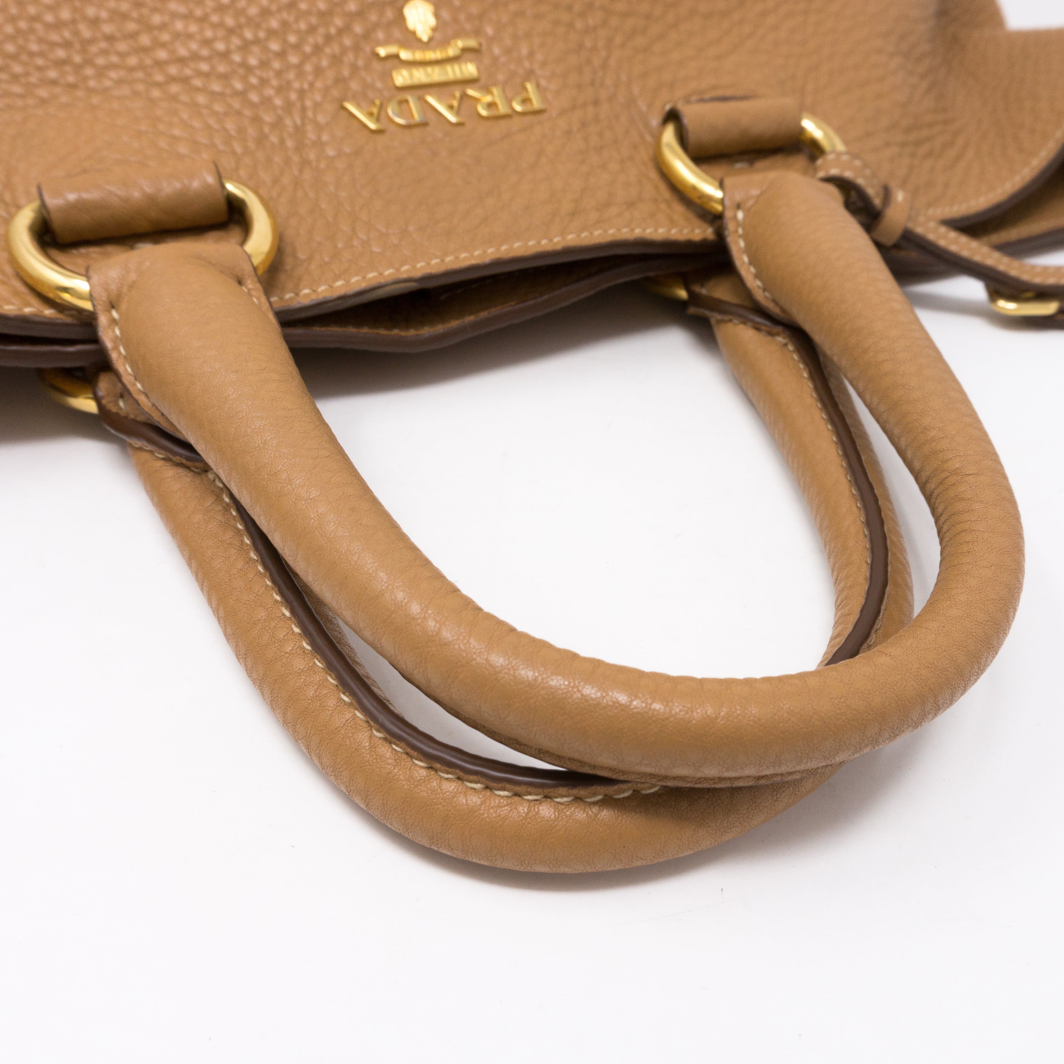 Large Two-way Handbag Brown Leather