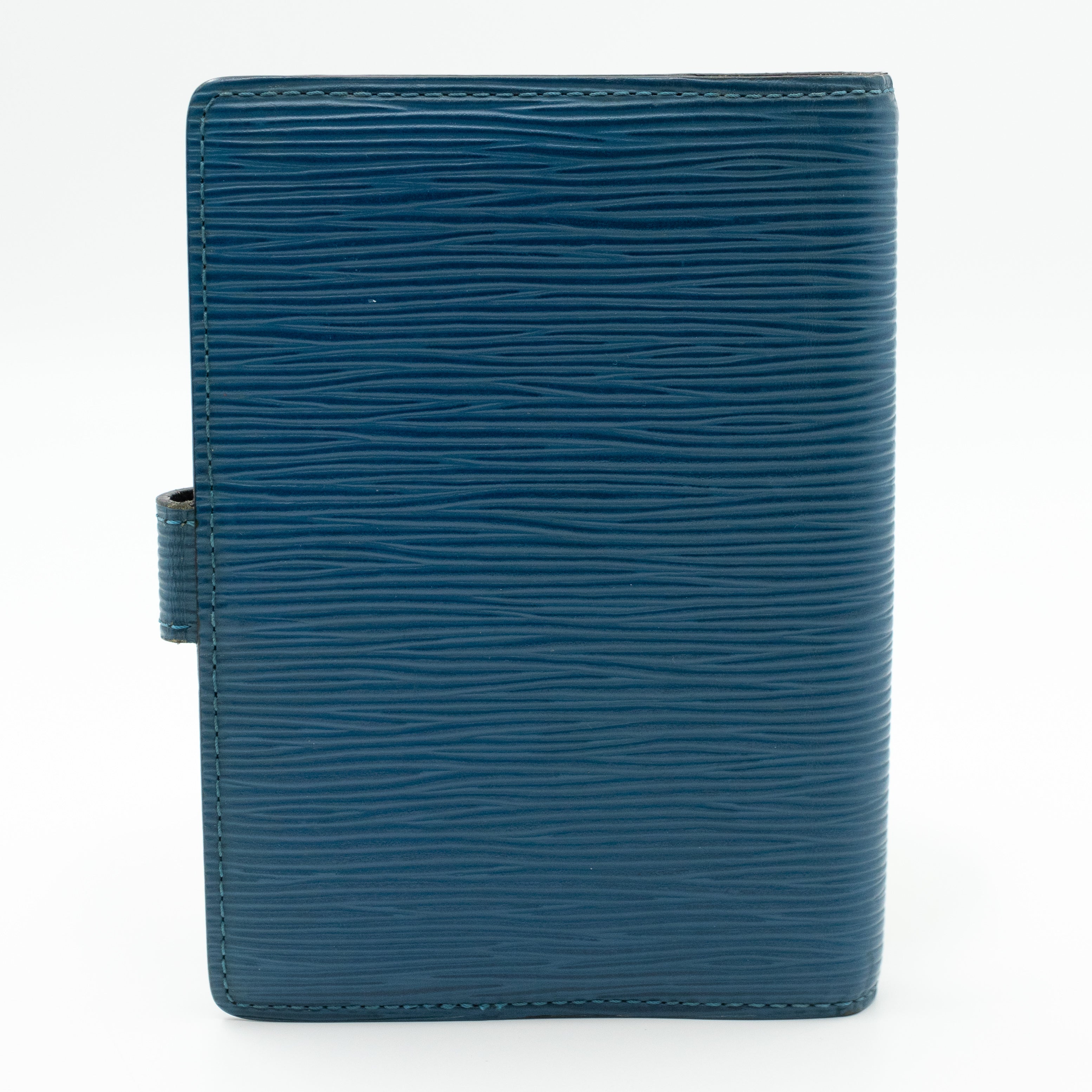 Small Ring Agenda Cover Epi Leather Blue