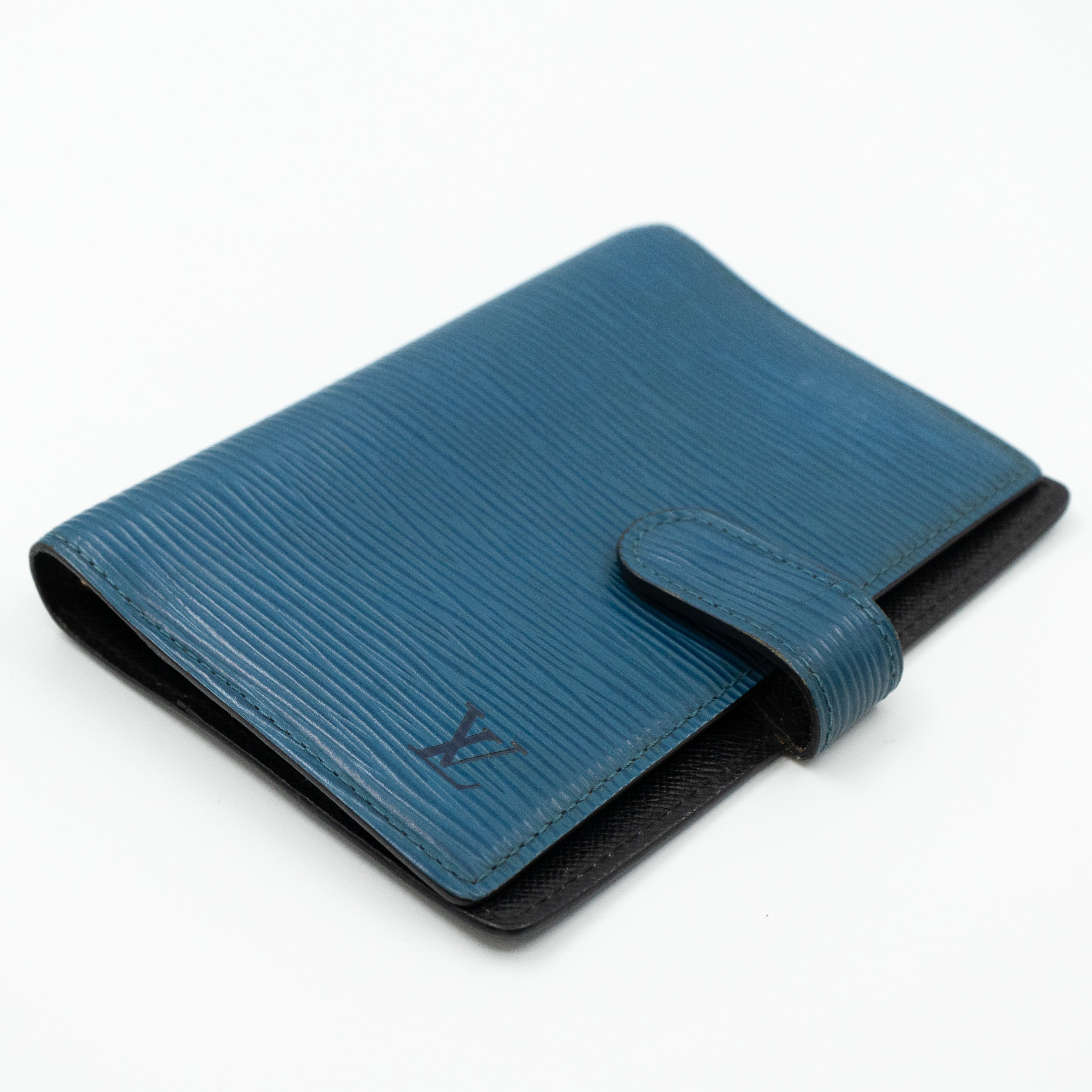 Small Ring Agenda Cover Epi Leather Blue