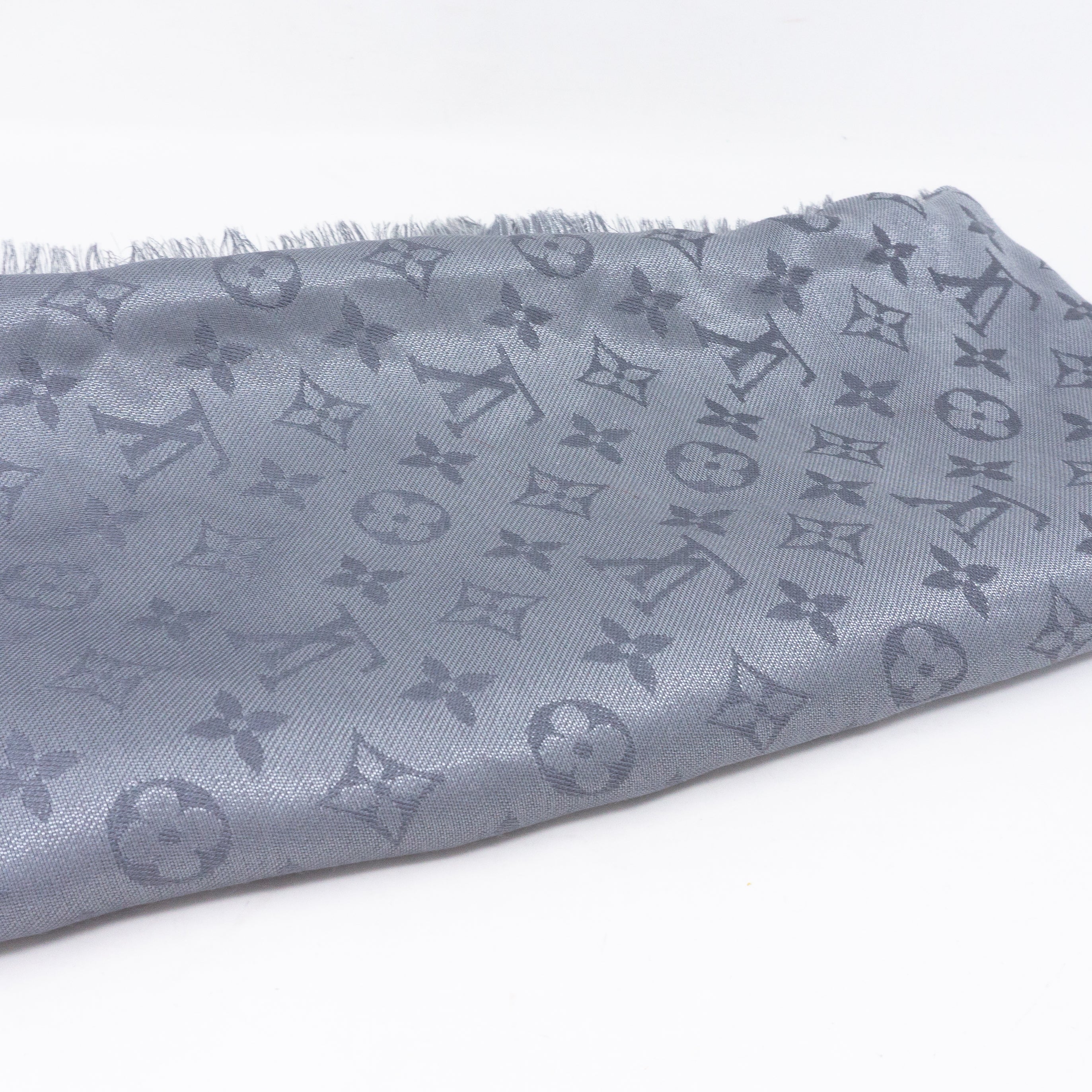 Monogram Shine Shawl Charcoal Gray