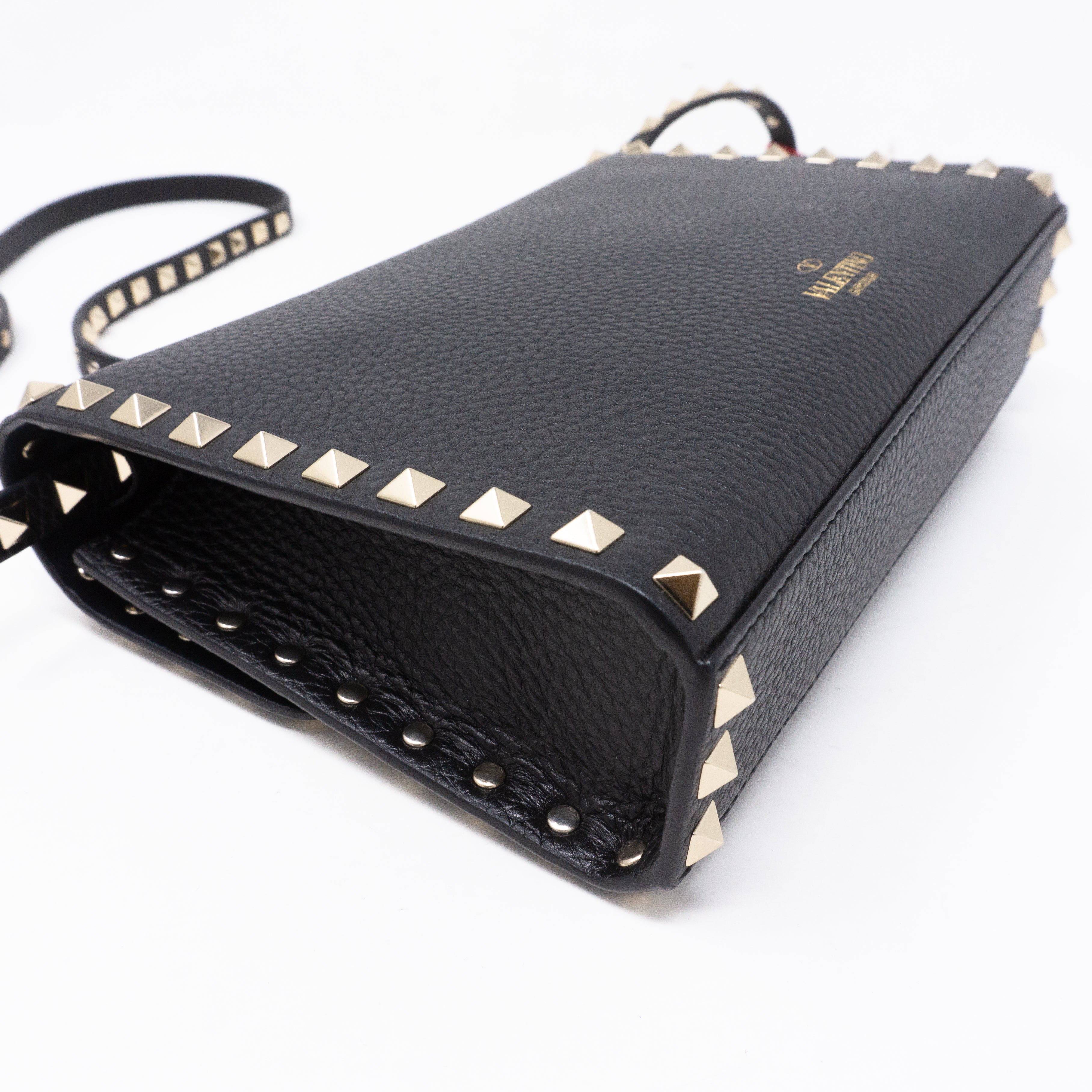 Rockstud Crossbody Black Leather