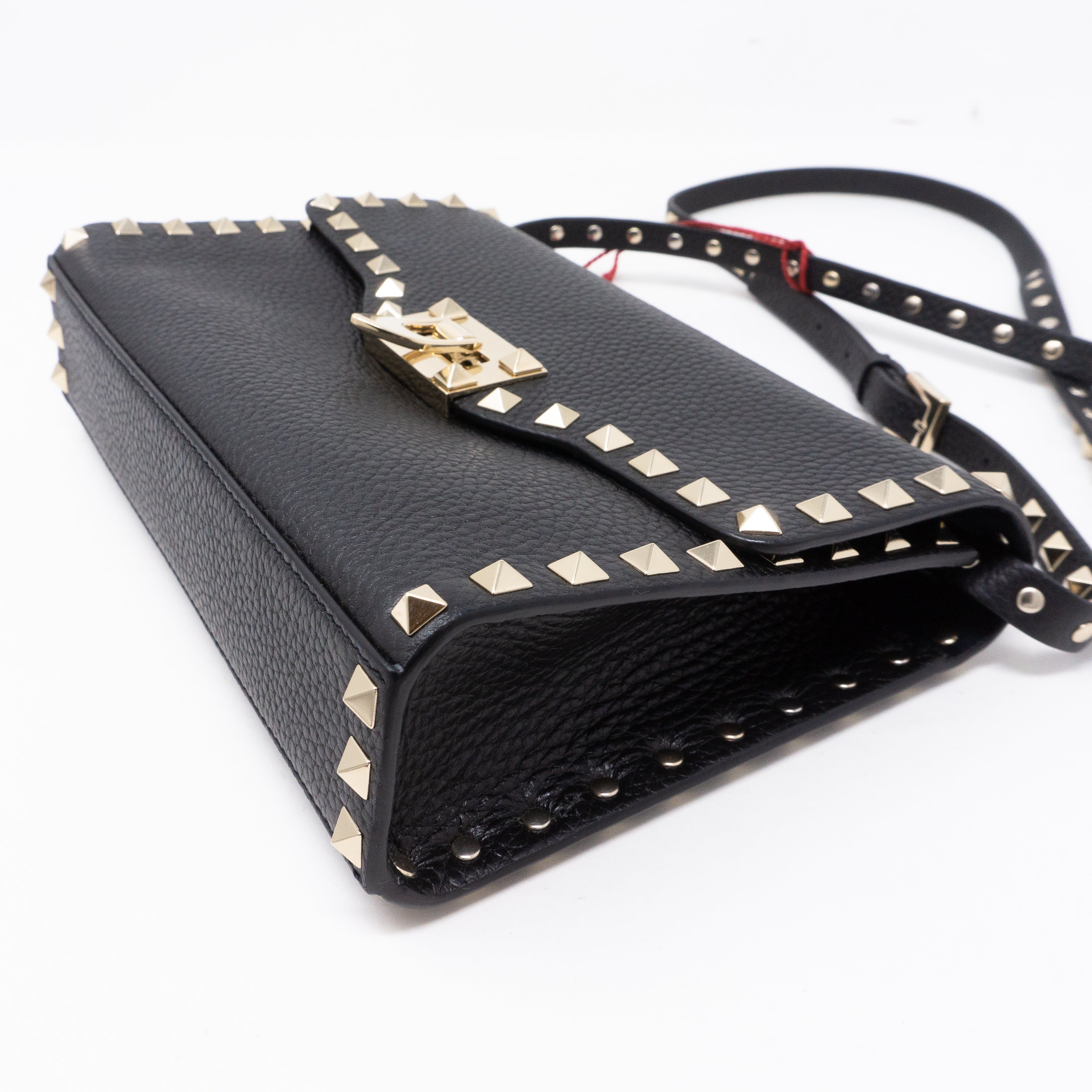 Rockstud Crossbody Black Leather