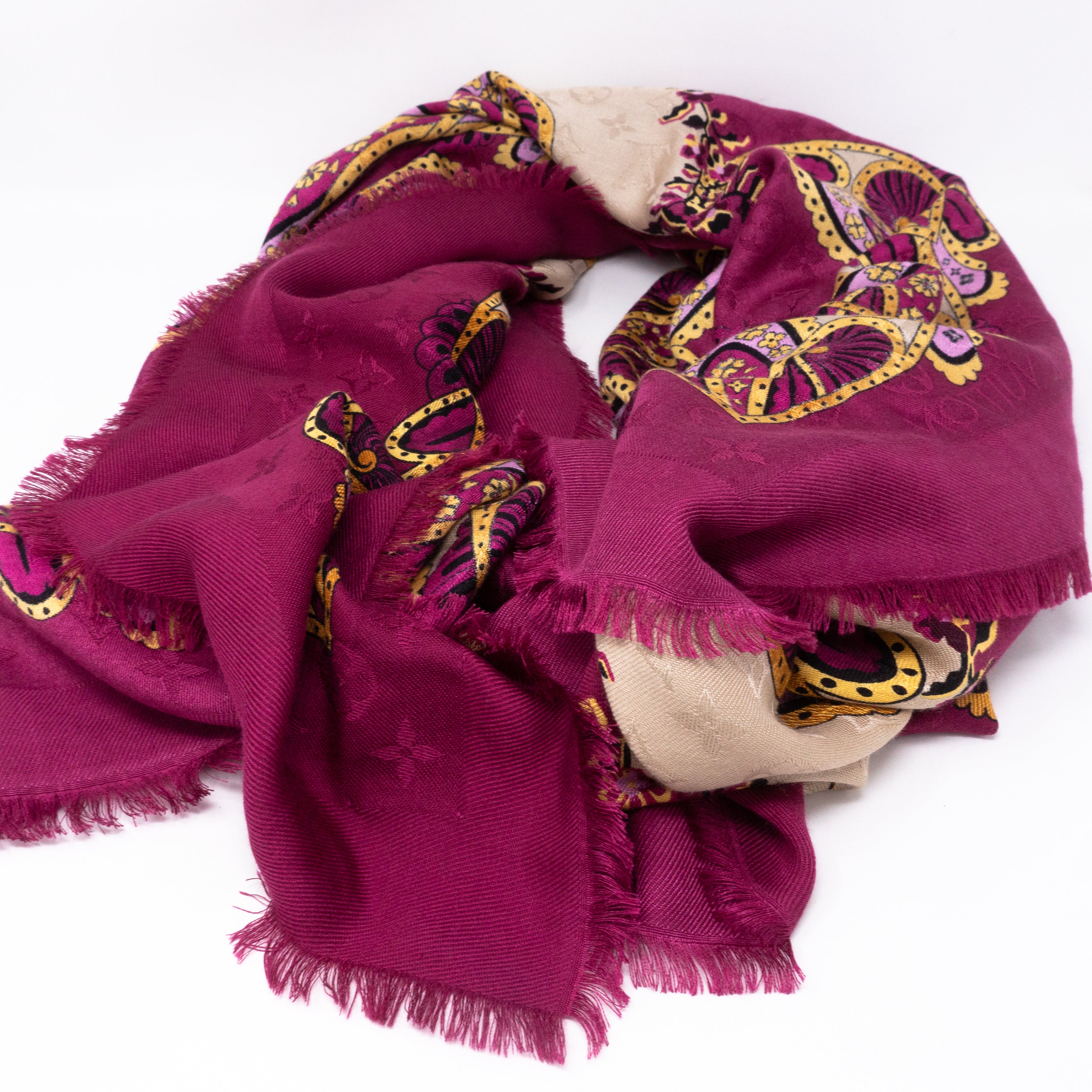 Monogram Shawl Paisley Purple