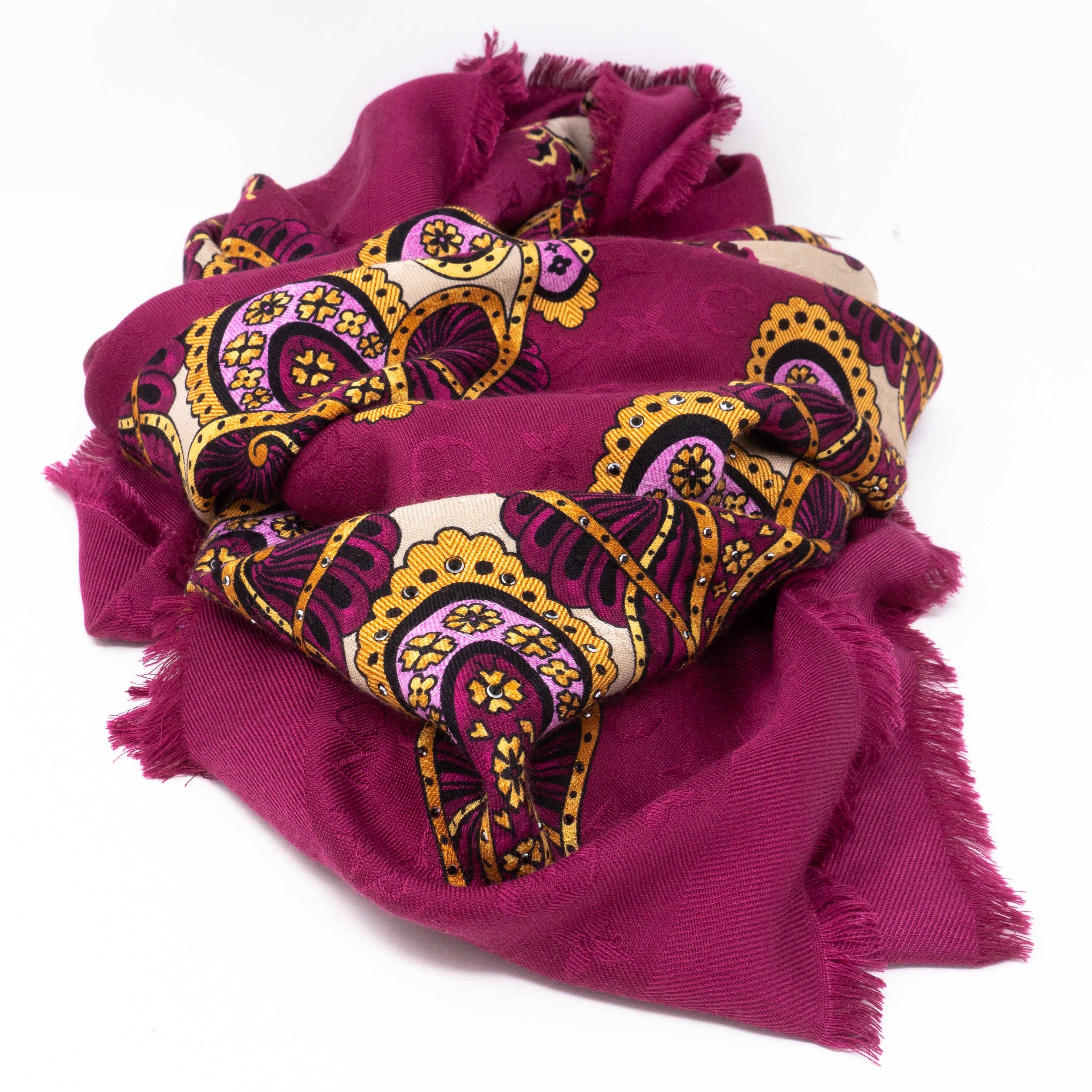 Monogram Shawl Paisley Purple