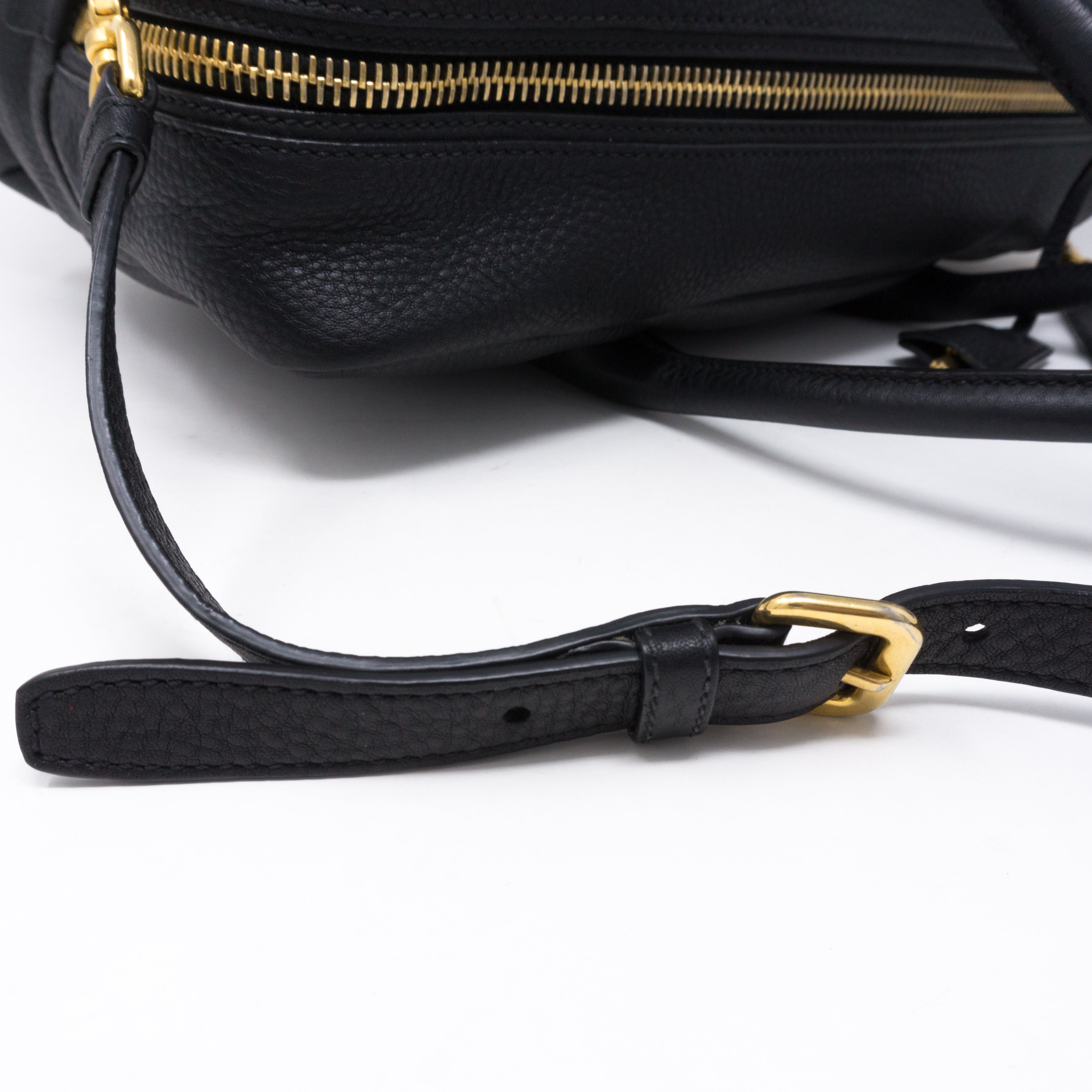 Two-way Handbag Black Leather