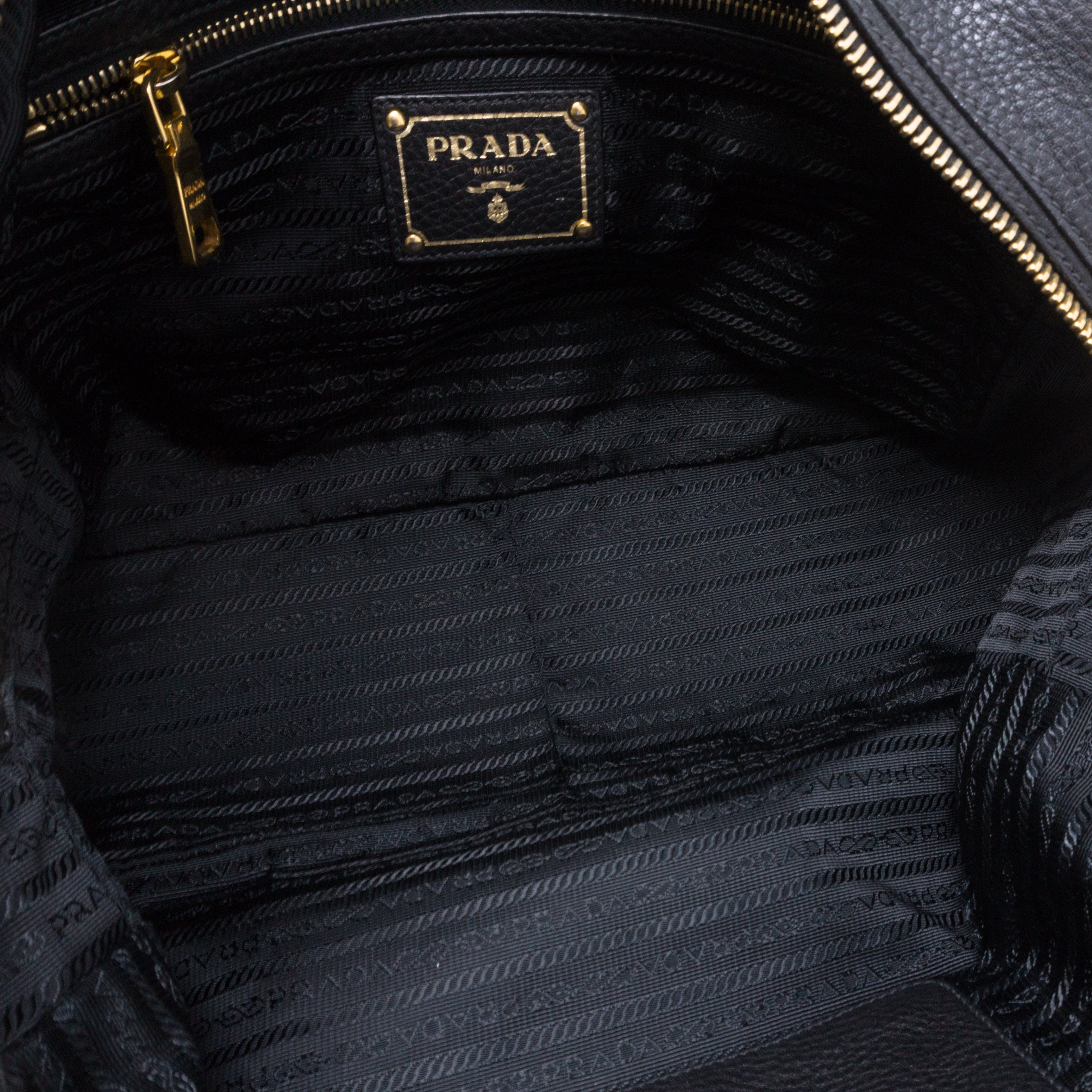 Two-way Handbag Black Leather