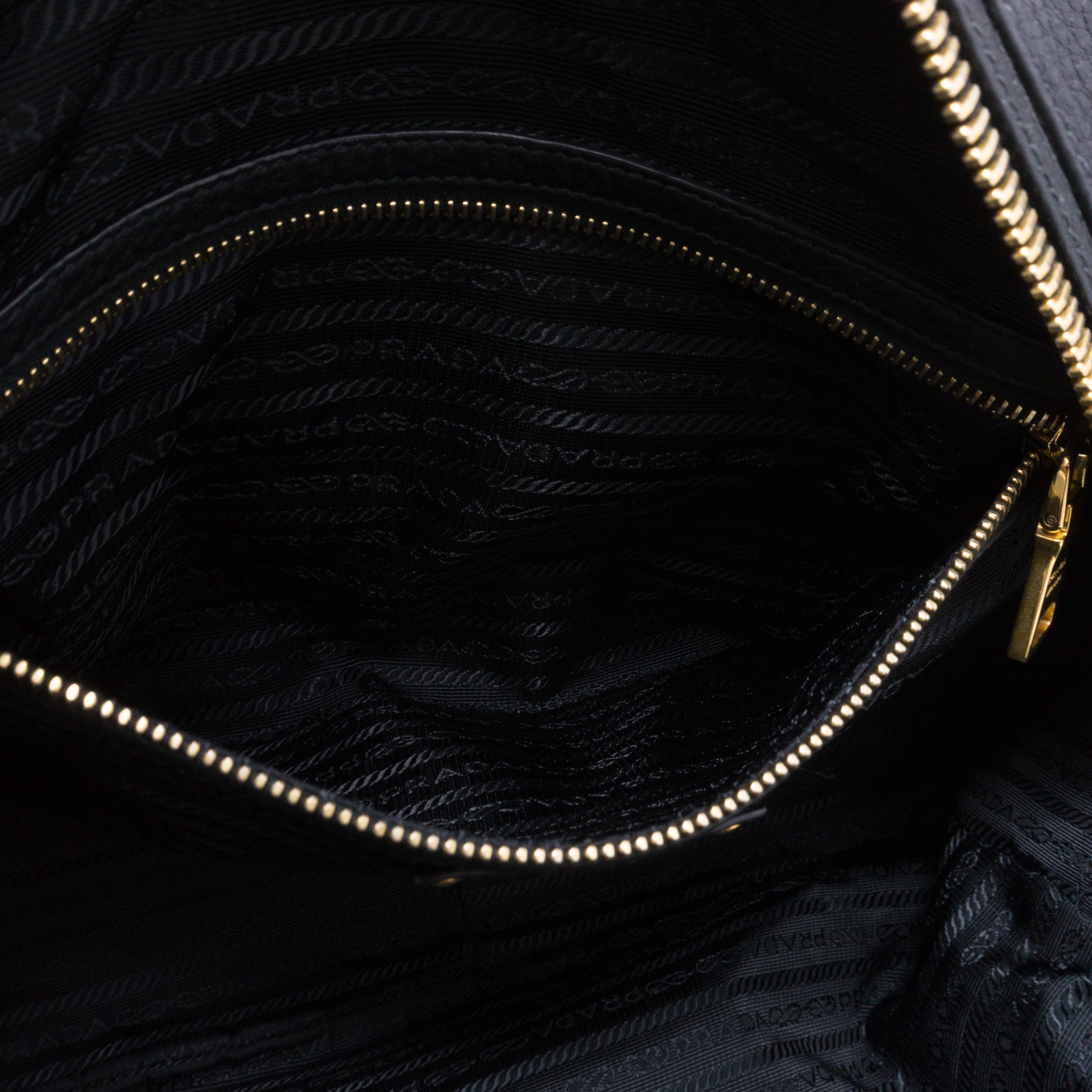 Two-way Handbag Black Leather