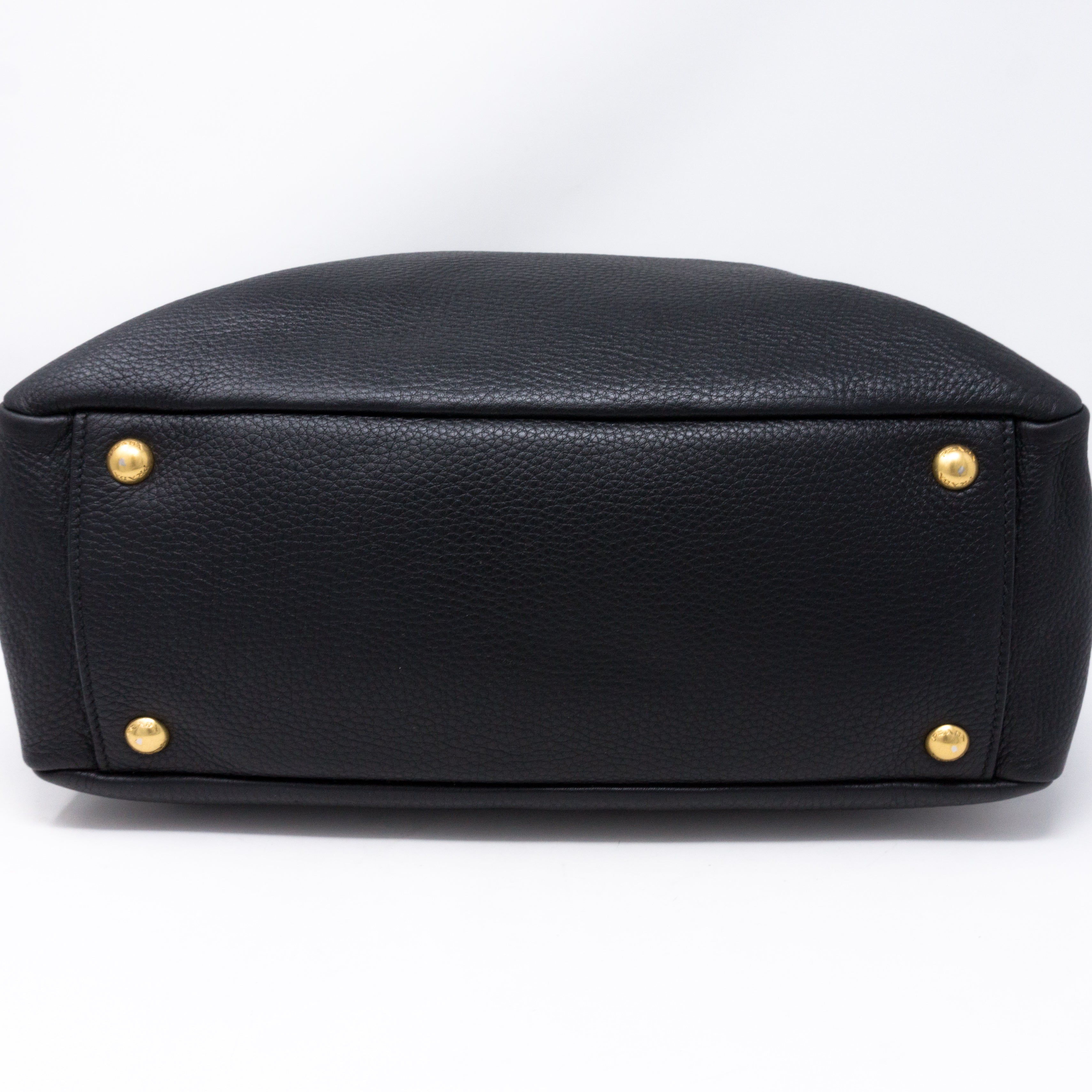 Two-way Handbag Black Leather