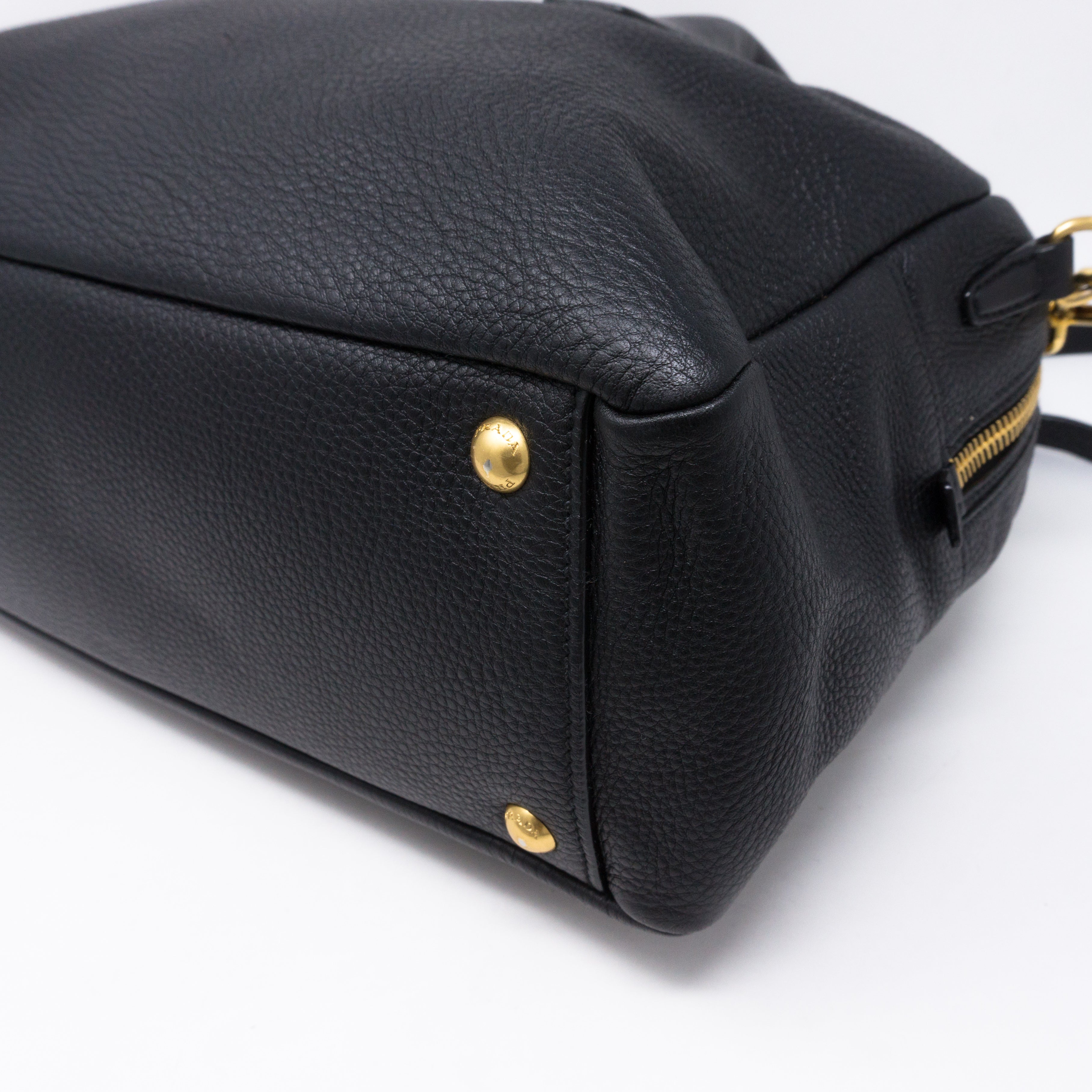 Two-way Handbag Black Leather
