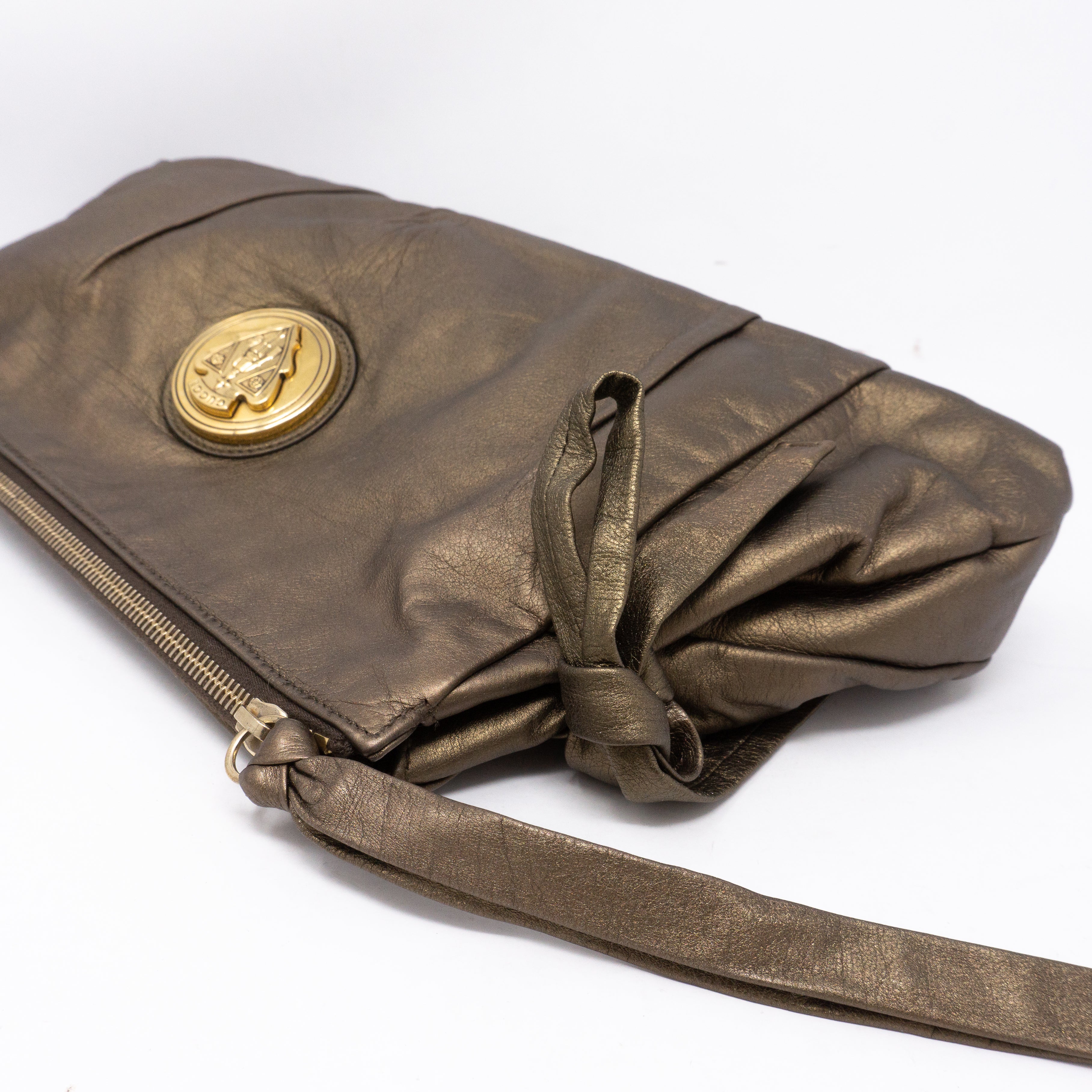 Hysteria Clutch Bronze Leather