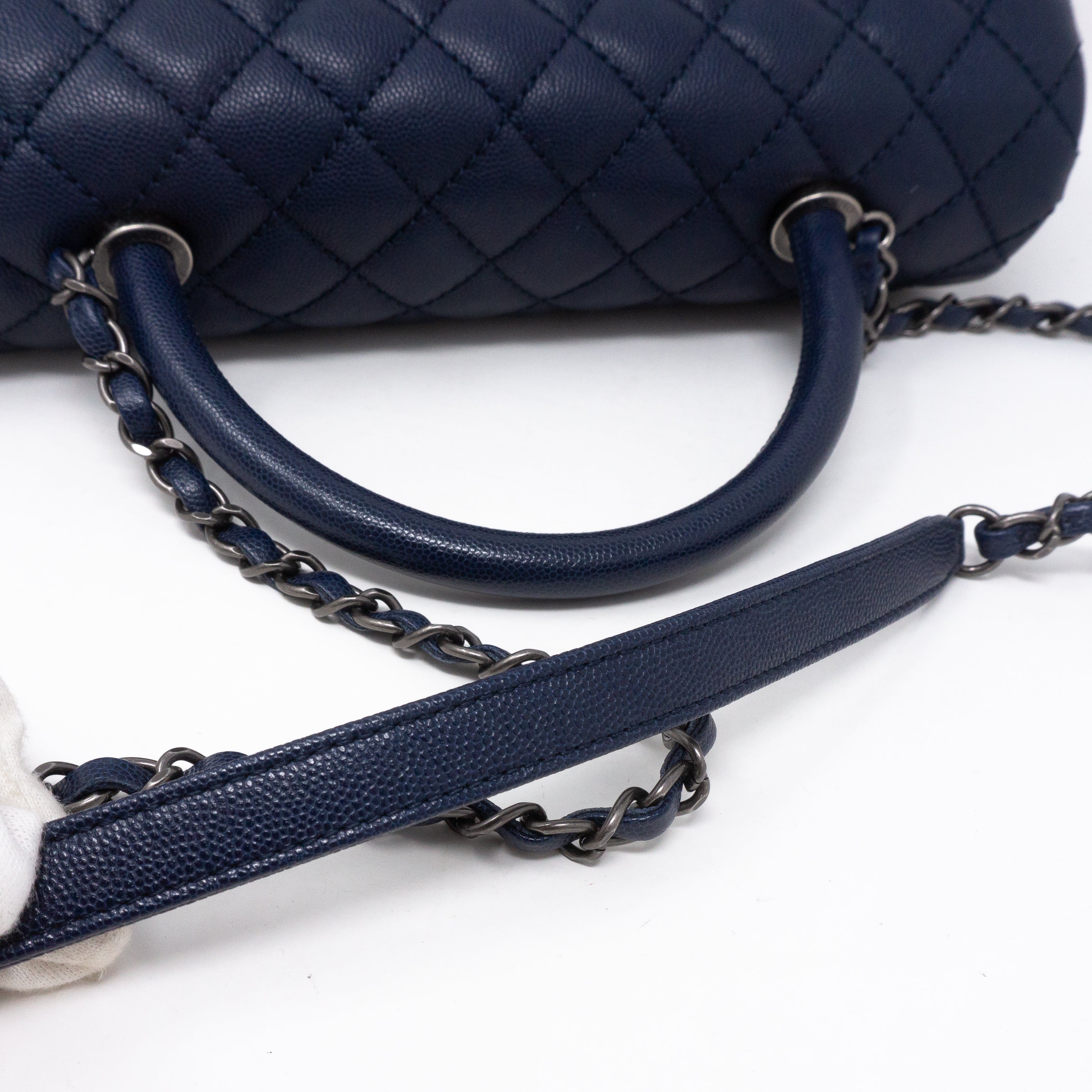 Coco Handle Navy Blue Caviar